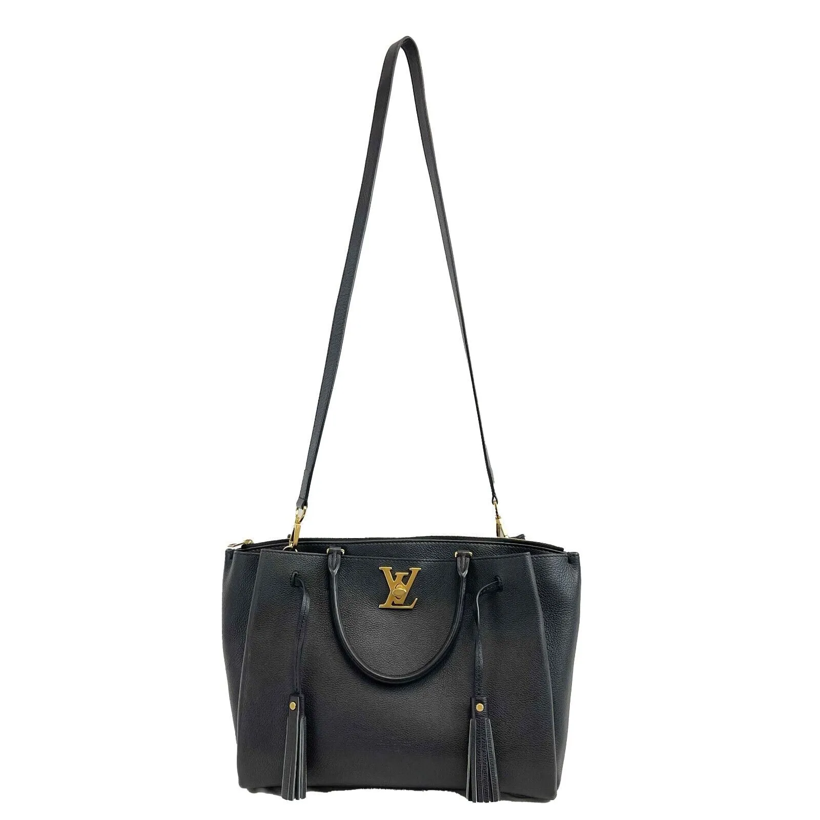 Louis Vuitton - LockMeTo - Black Leather Top Handle w/ Shoulder Strap
