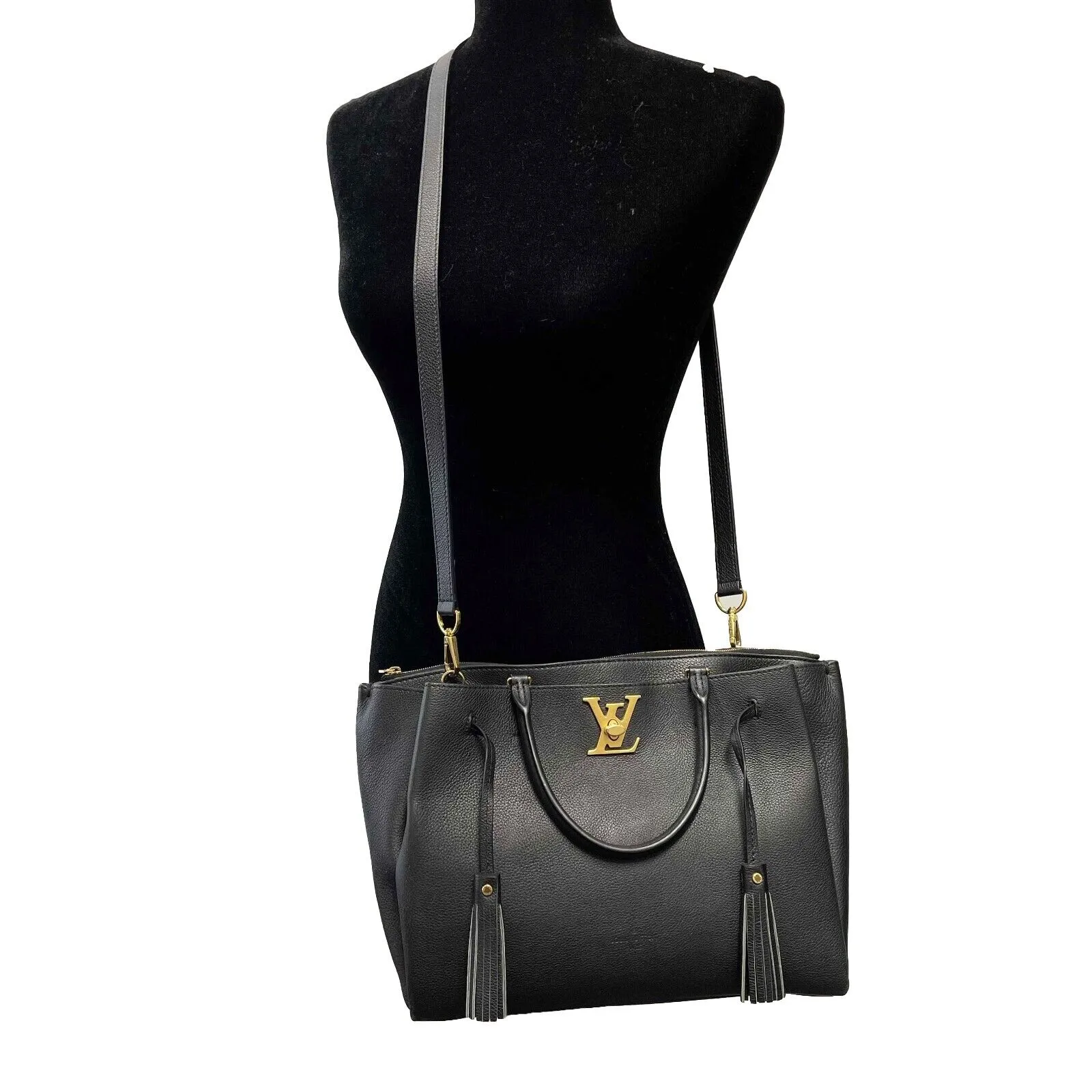 Louis Vuitton - LockMeTo - Black Leather Top Handle w/ Shoulder Strap