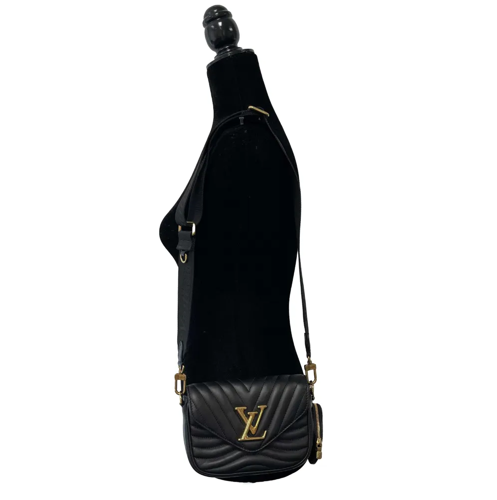 Louis Vuitton - LV - New Wave Multi Pochette Quilted Leather Black Crossbody