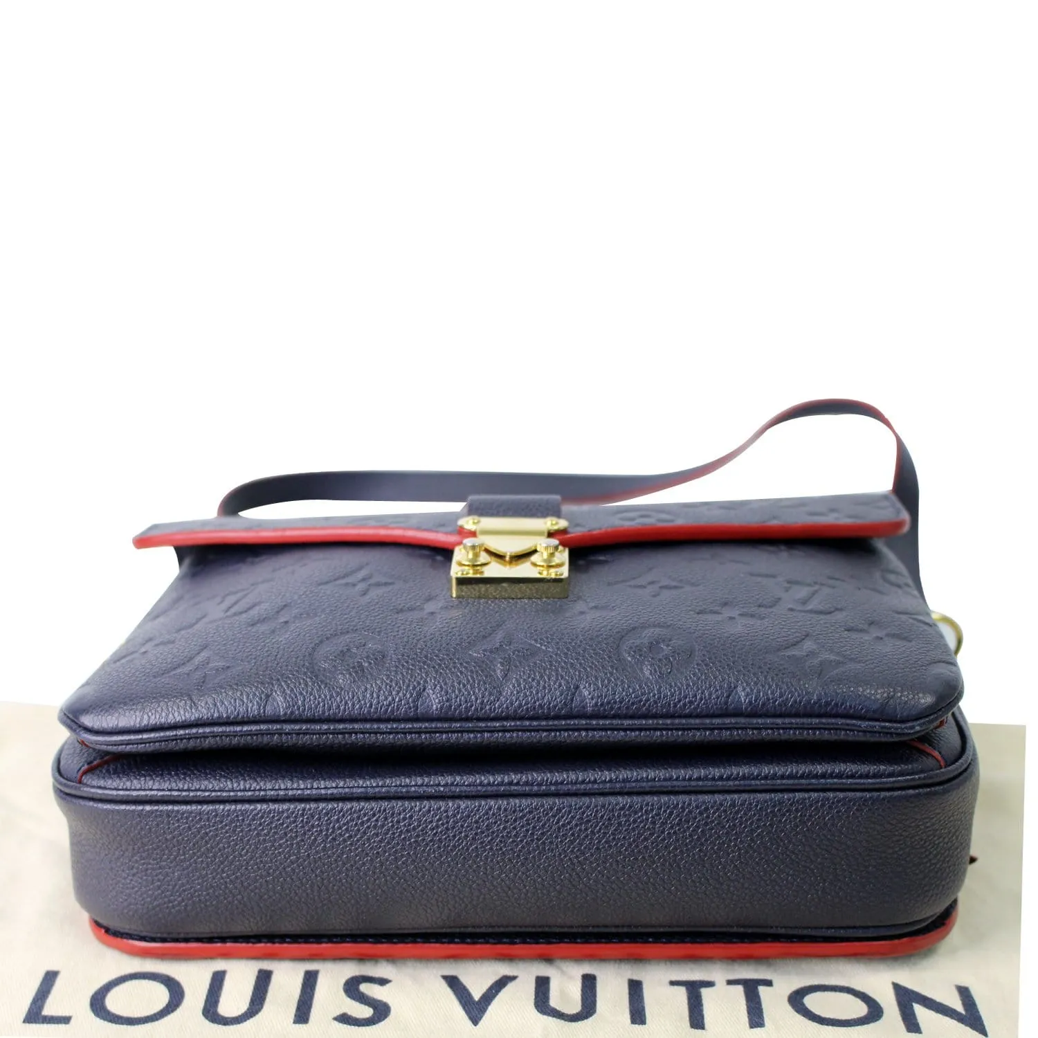 LOUIS VUITTON Metis Pochette Empreinte Leather Crossbody Bag Blue