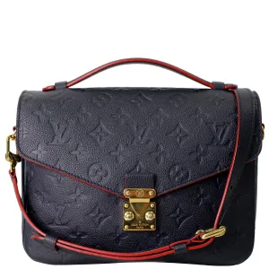 LOUIS VUITTON Metis Pochette Empreinte Leather Crossbody Bag Blue