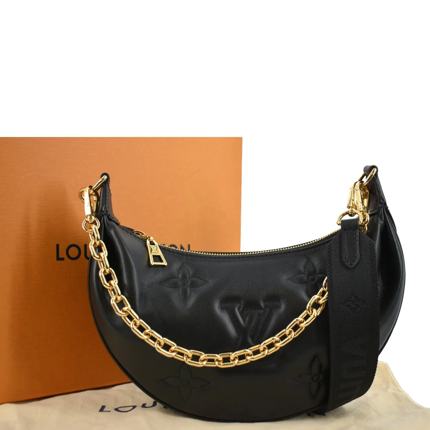 LOUIS VUITTON Over The Moon Calf Leather Shoulder Bag Black