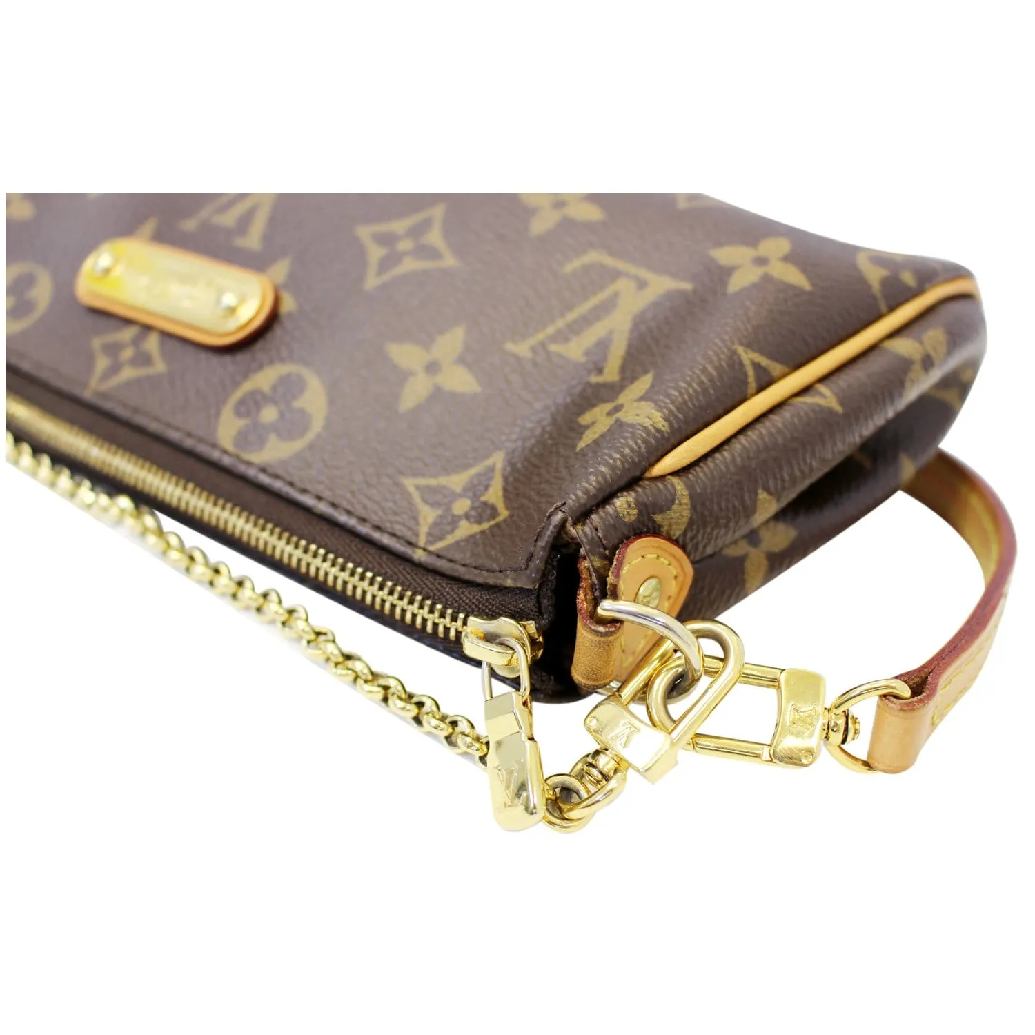 LOUIS VUITTON Pochette Eva Monogram Canvas Clutch Crossbody Bag