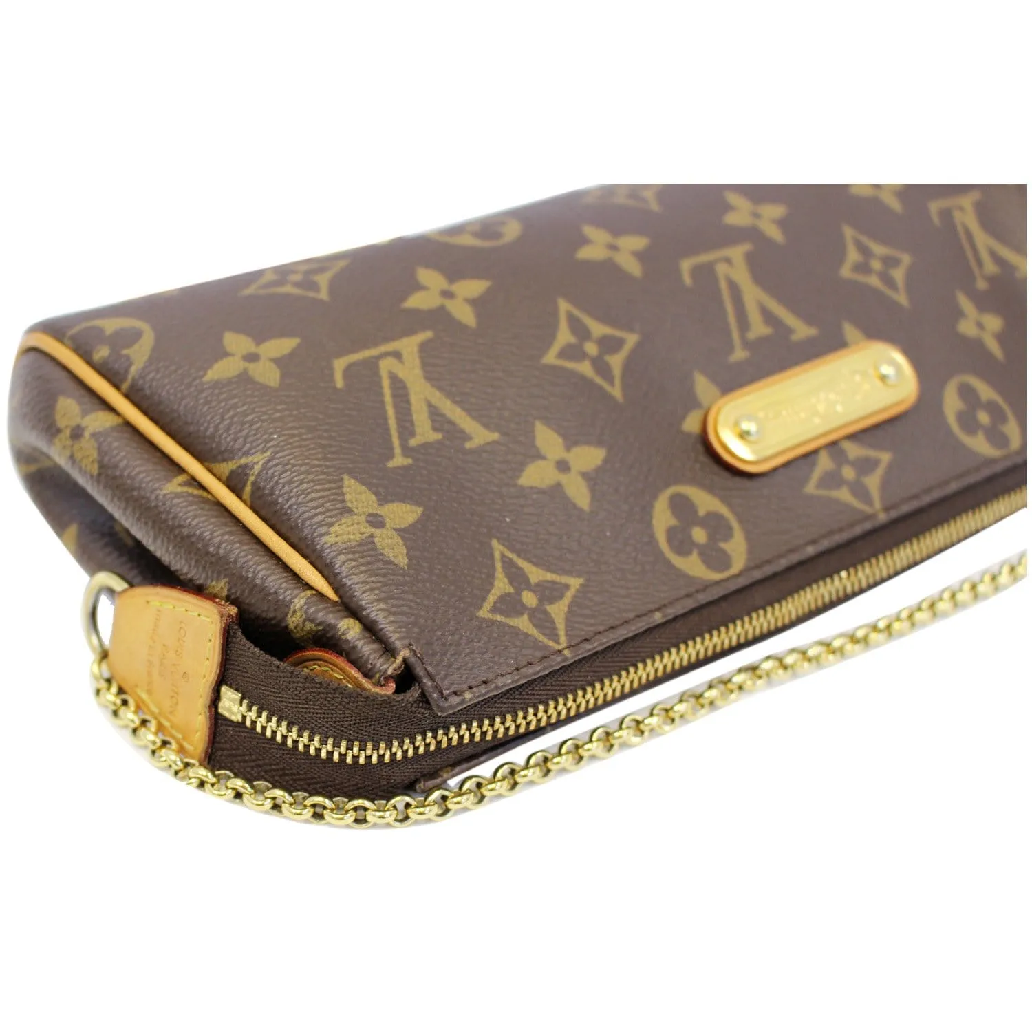 LOUIS VUITTON Pochette Eva Monogram Canvas Clutch Crossbody Bag