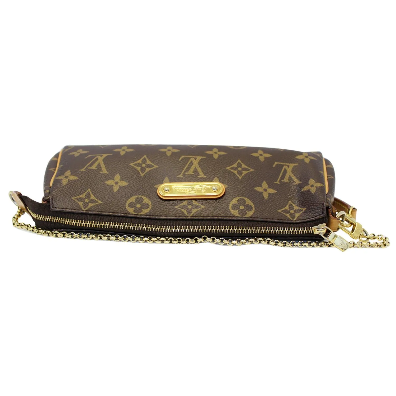 LOUIS VUITTON Pochette Eva Monogram Canvas Clutch Crossbody Bag