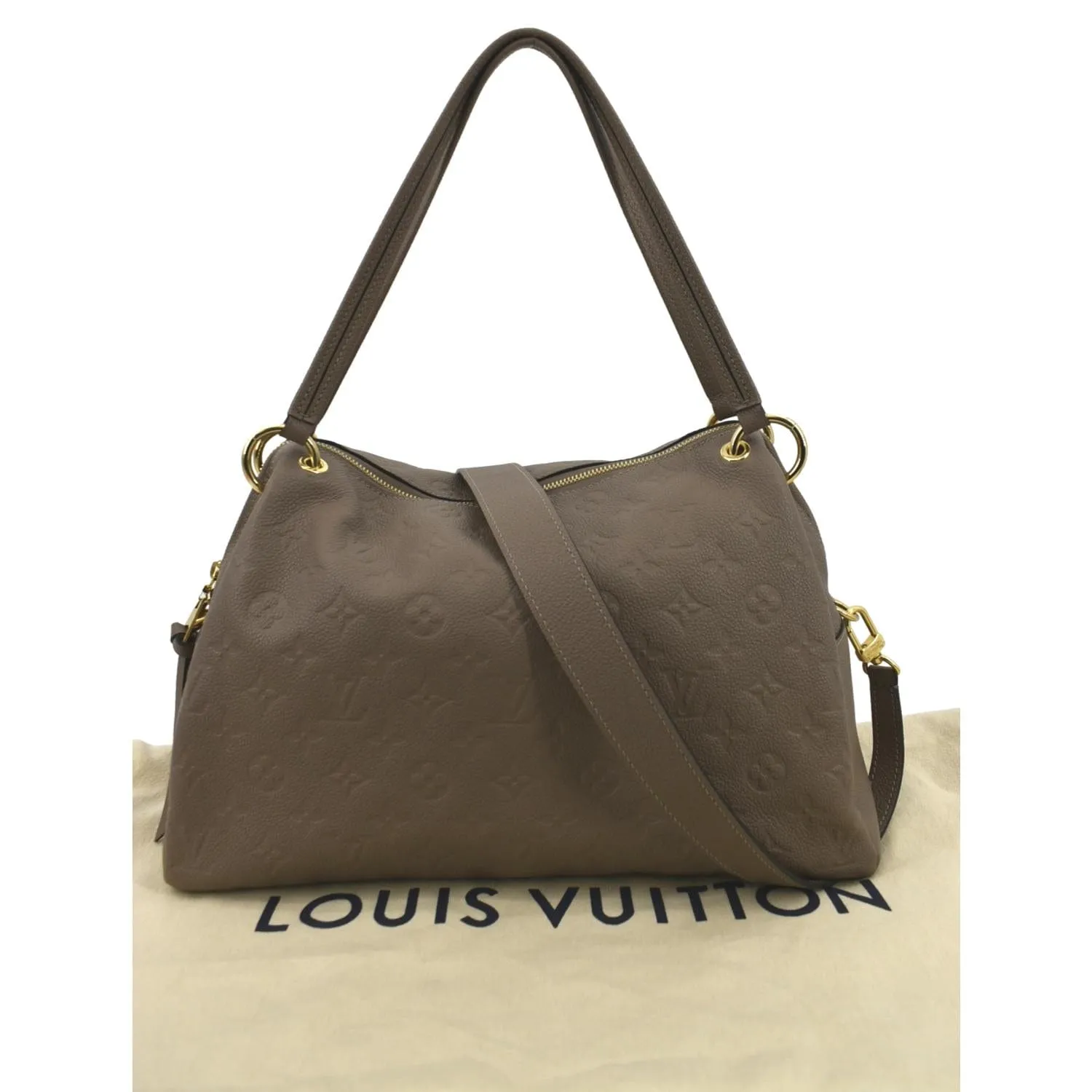 LOUIS VUITTON Ponthieu PM Empreinte Leather Shoulder Bag Tourterelle
