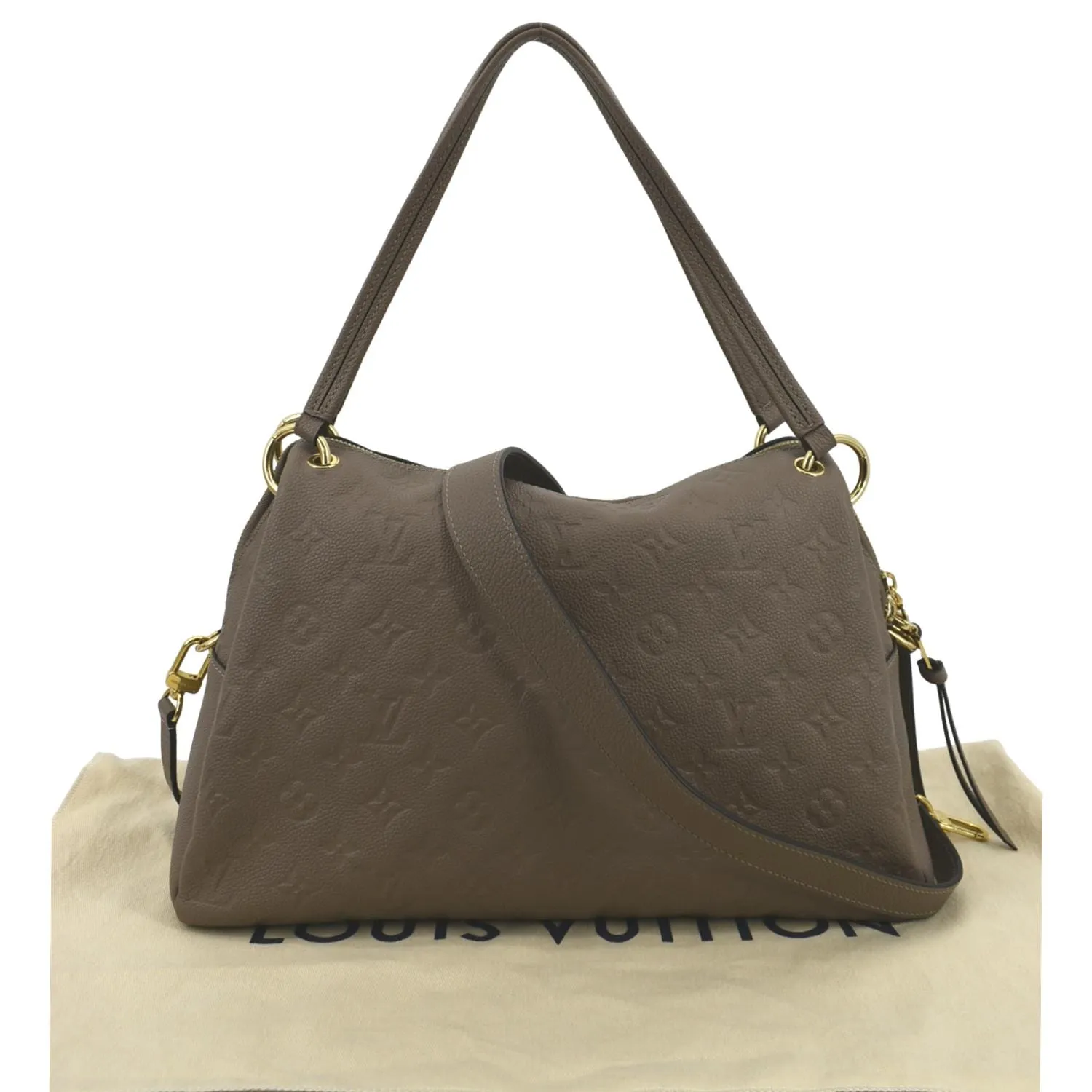 LOUIS VUITTON Ponthieu PM Empreinte Leather Shoulder Bag Tourterelle