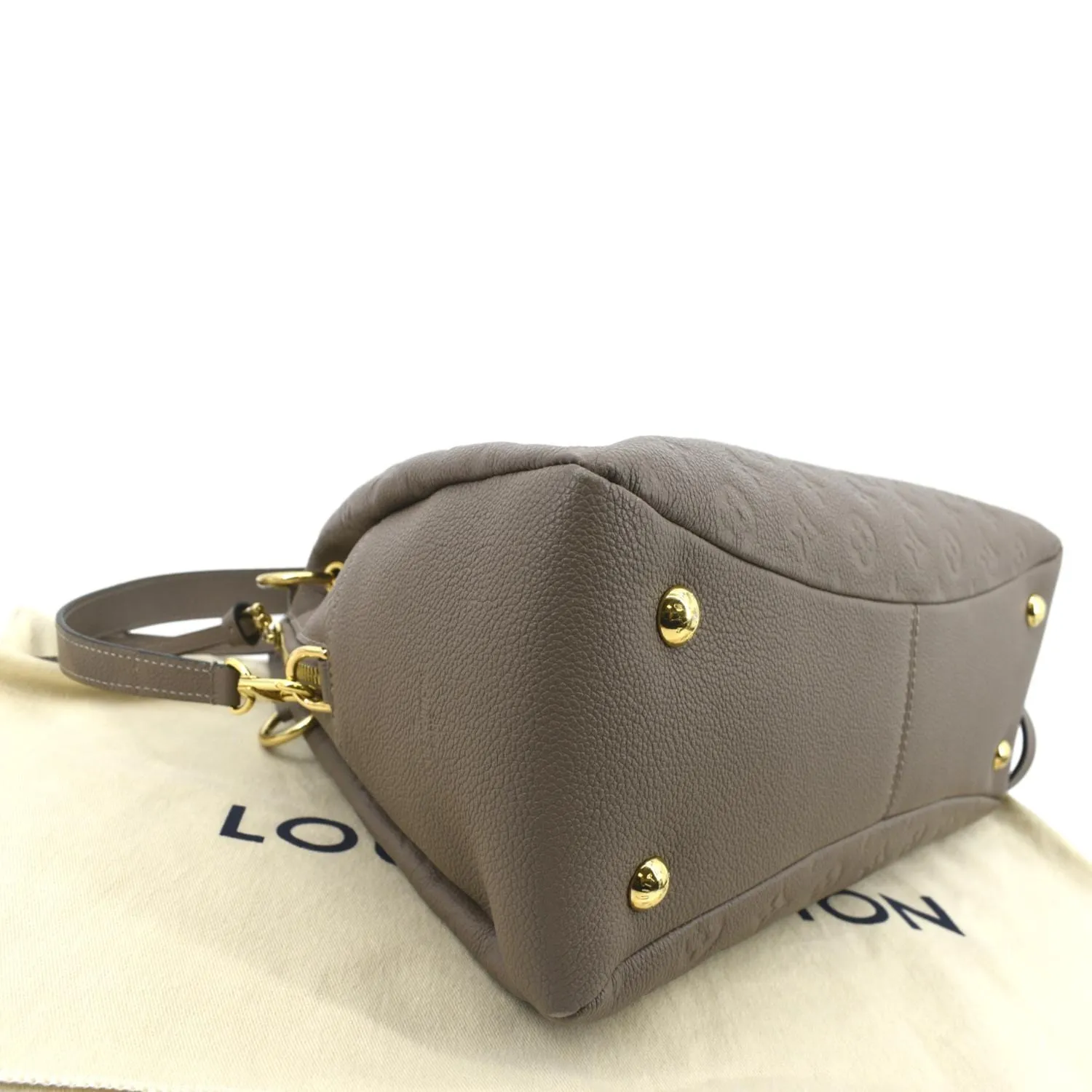 LOUIS VUITTON Ponthieu PM Empreinte Leather Shoulder Bag Tourterelle