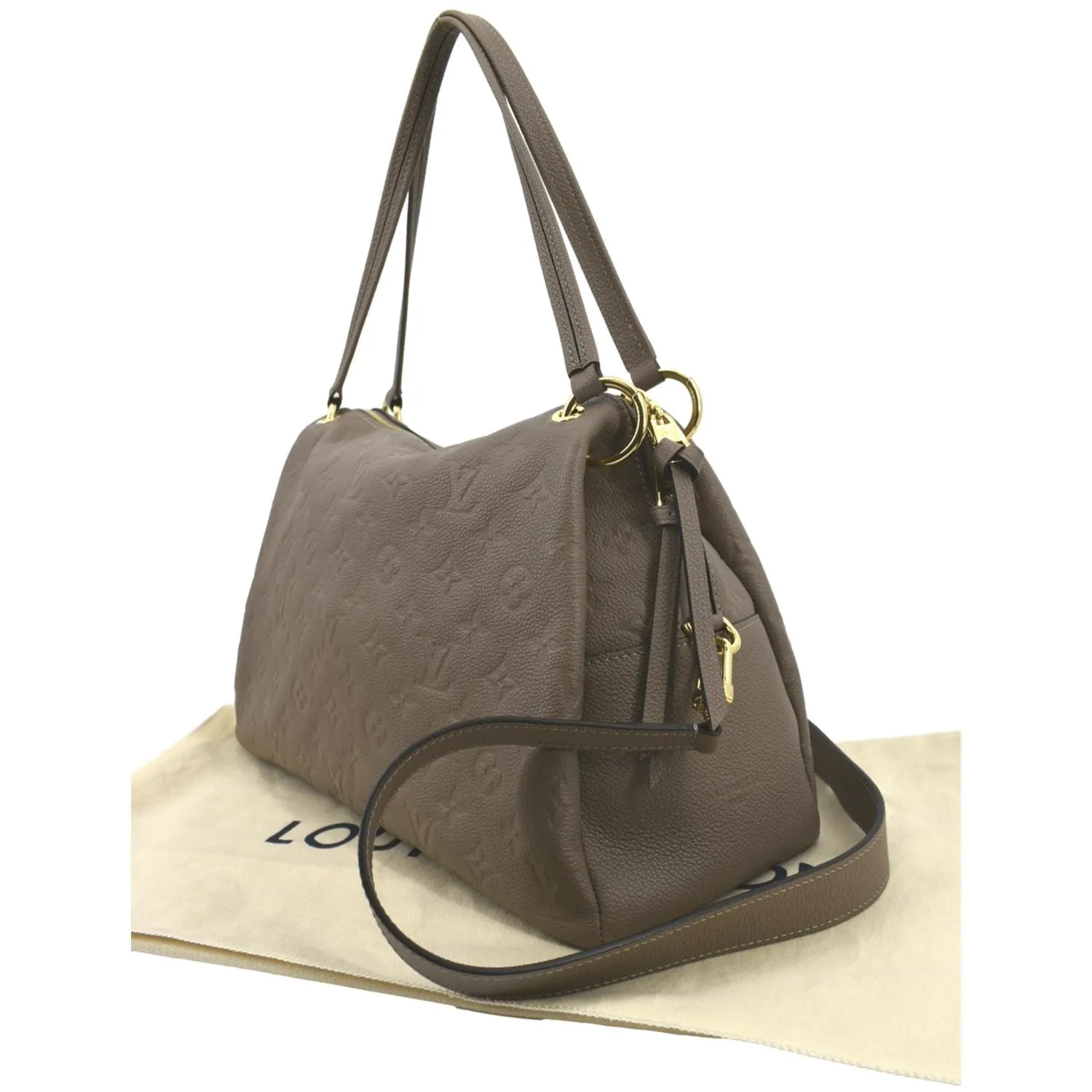LOUIS VUITTON Ponthieu PM Empreinte Leather Shoulder Bag Tourterelle