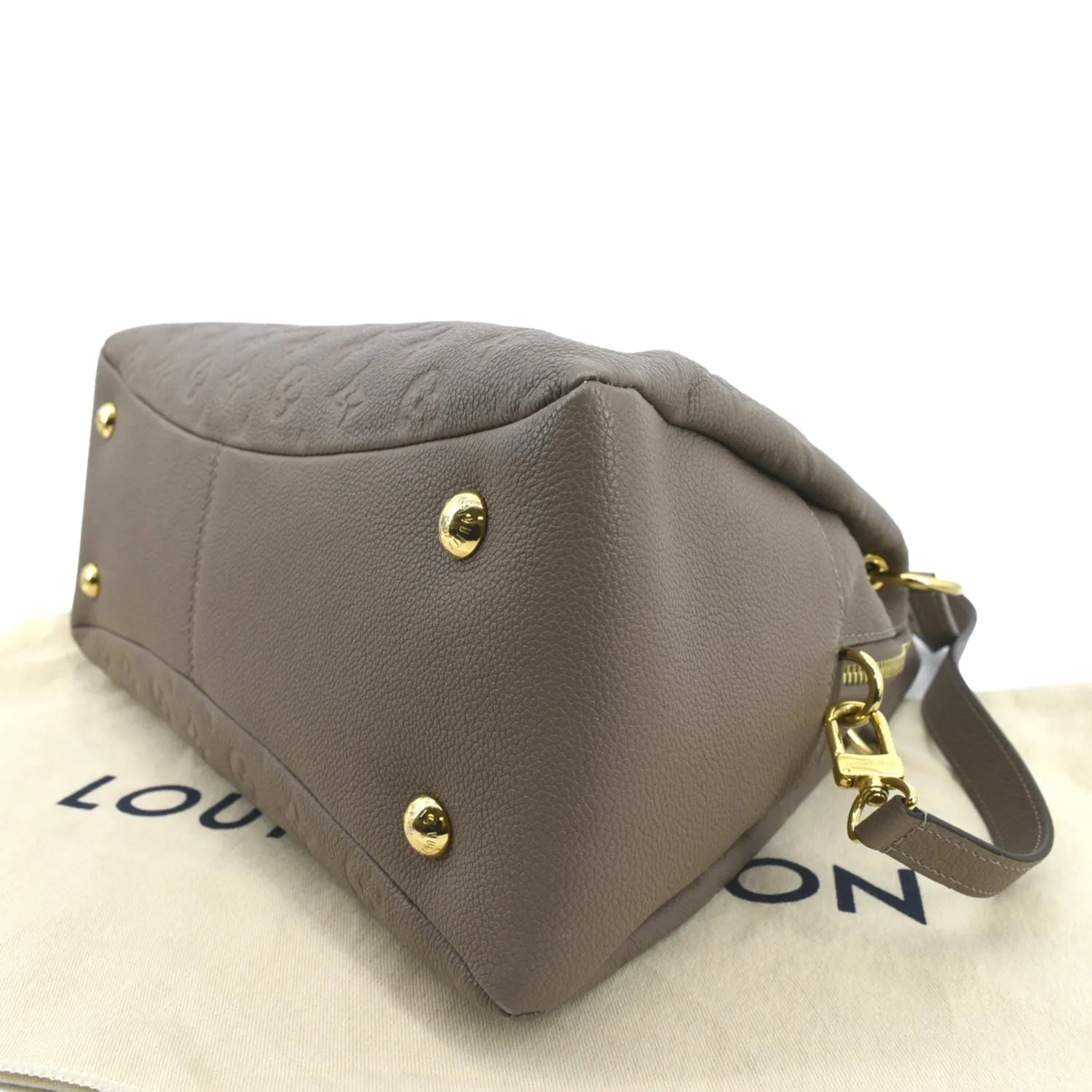 LOUIS VUITTON Ponthieu PM Empreinte Leather Shoulder Bag Tourterelle