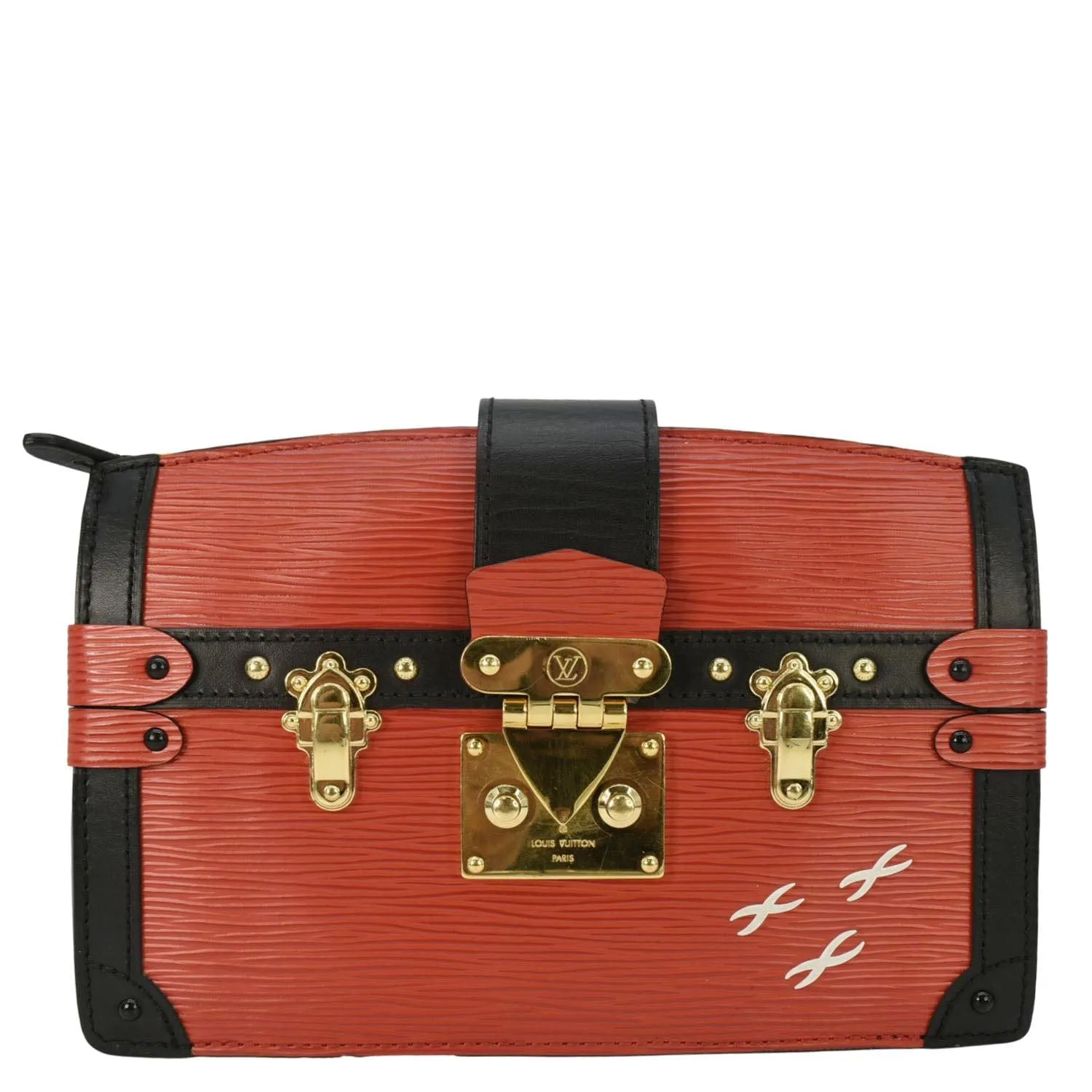 LOUIS VUITTON Trunk Epi Leather Crossbody Bag Red