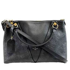 Louis Vuitton V Tote Monogram Empreinte MM Leather Crossbody Black Handbag