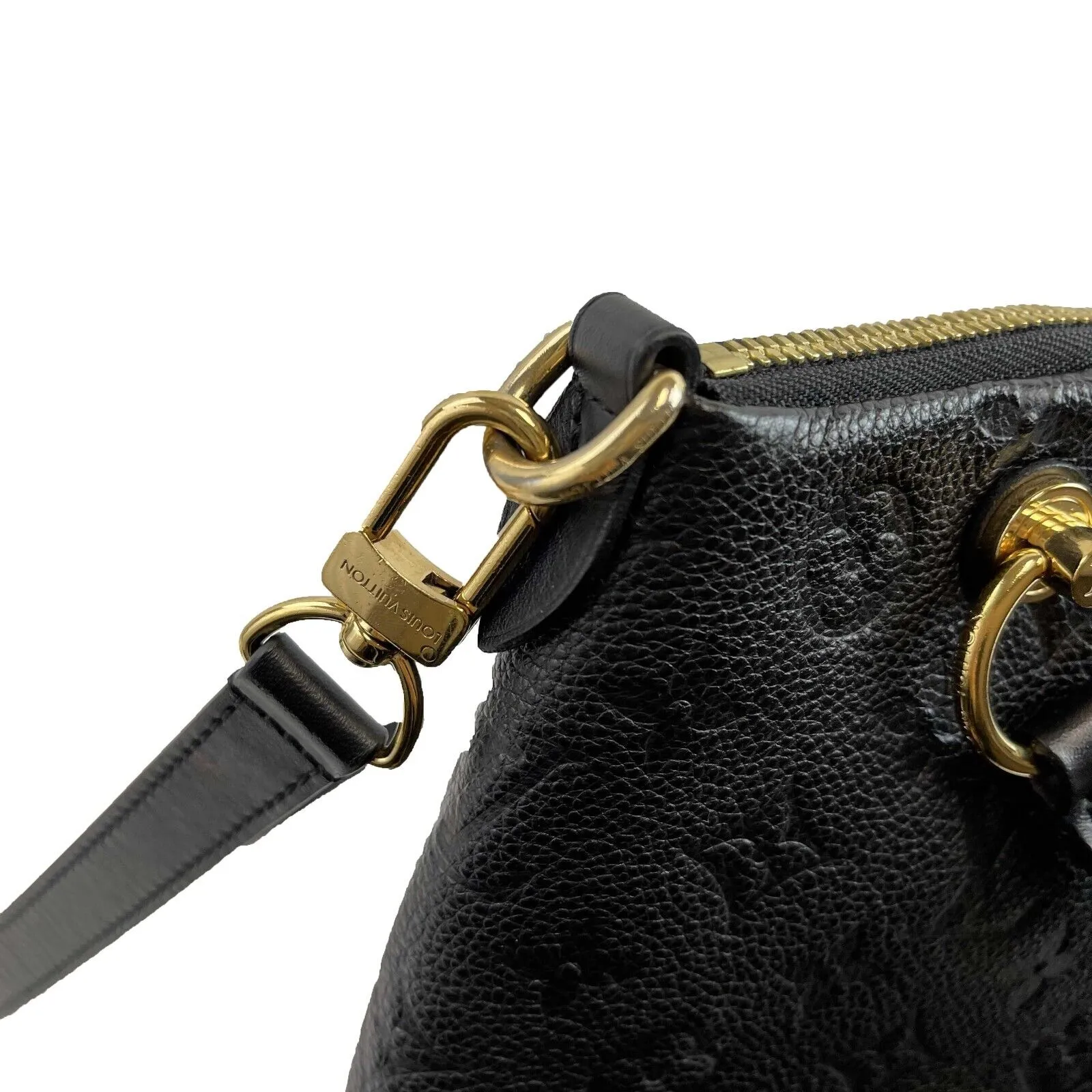 Louis Vuitton V Tote Monogram Empreinte MM Leather Crossbody Black Handbag