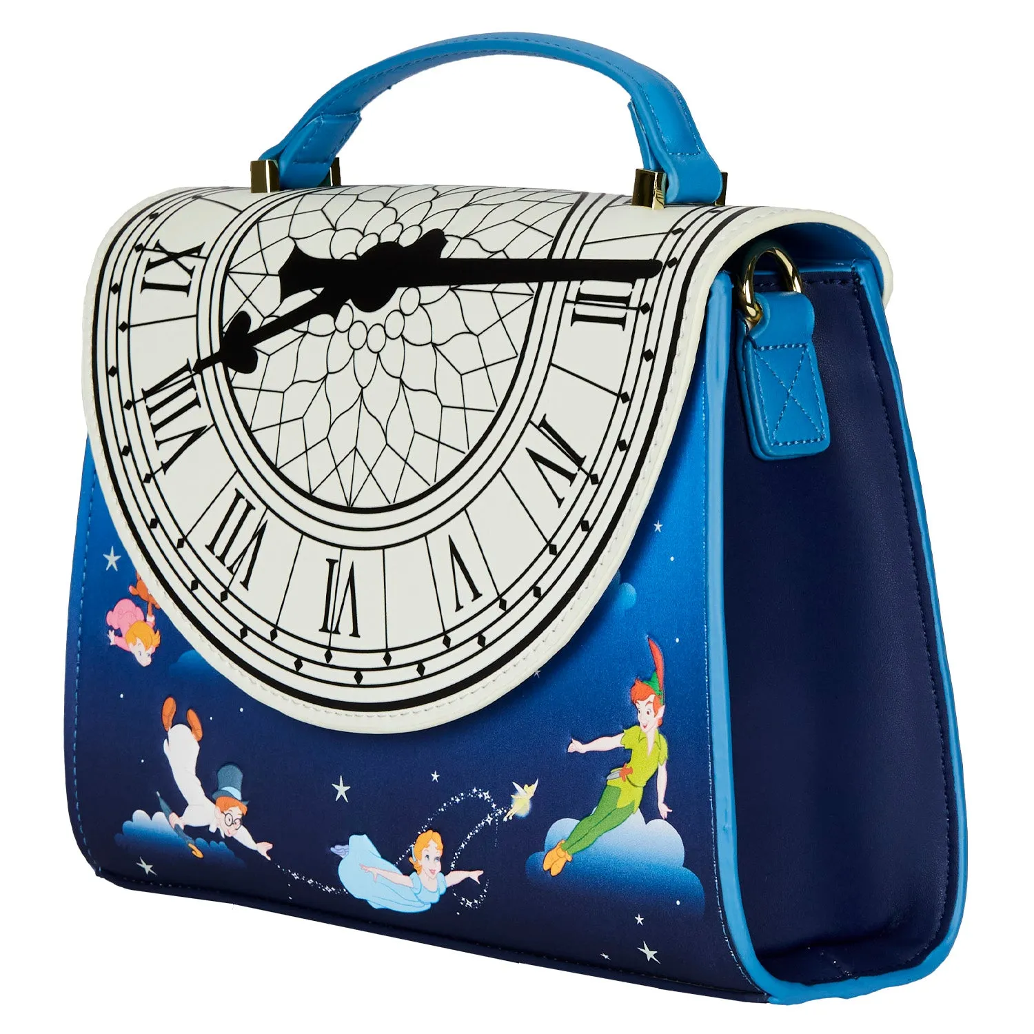 Loungefly Peter Pan Clock Glow in the Dark Crossbody Bag
