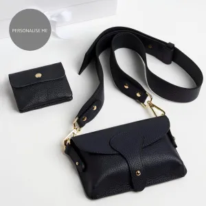 Luca Small Crossbody Bag, Purse and Scarf Gift Set in Navy