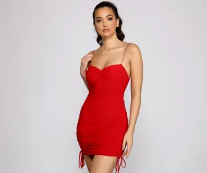 Major Sweetheart Stylish Ruched Mini Dress