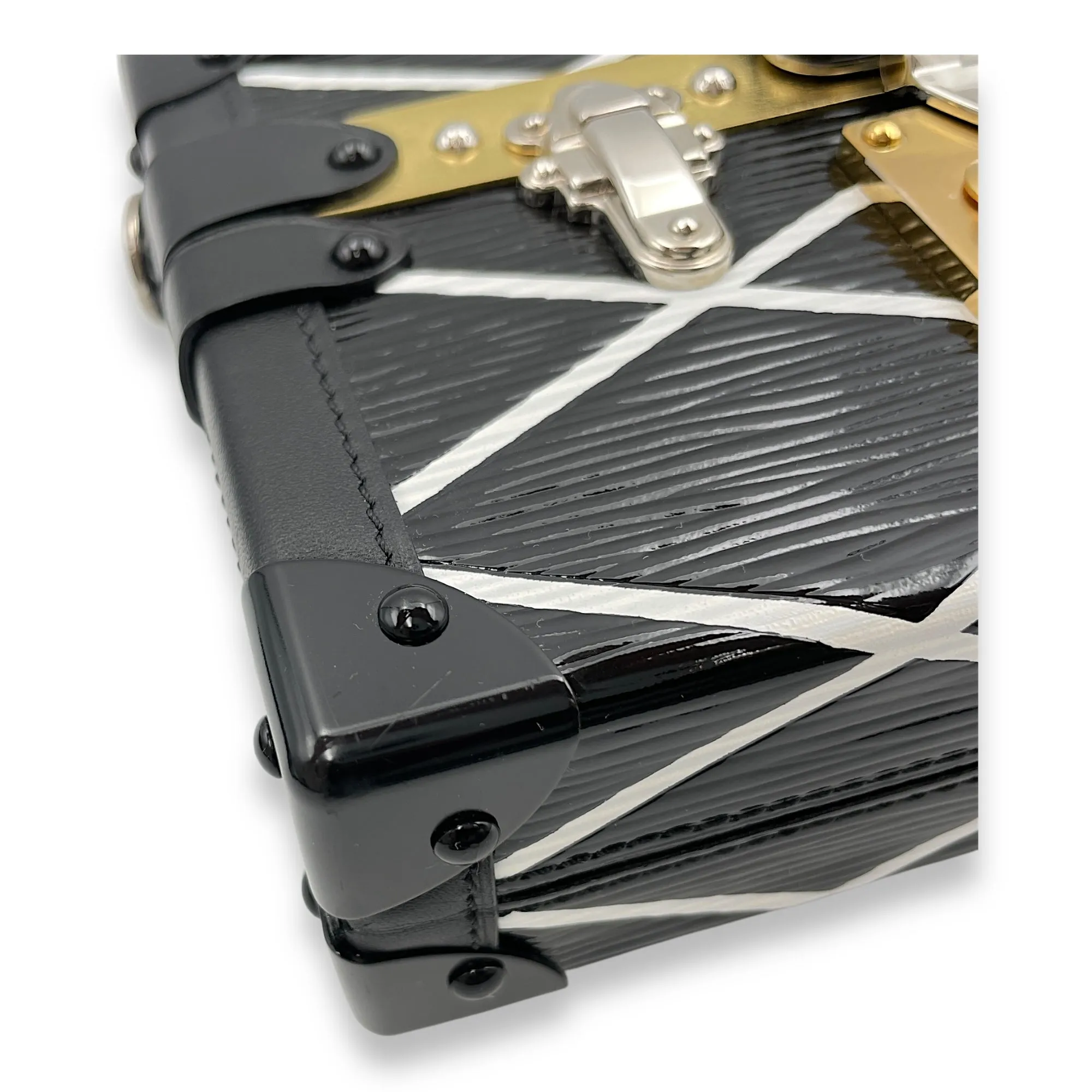 Malletage Petite Malle 19x12x5cm Black Crossbody Bag in Epi Leather, 2-Tone hardware