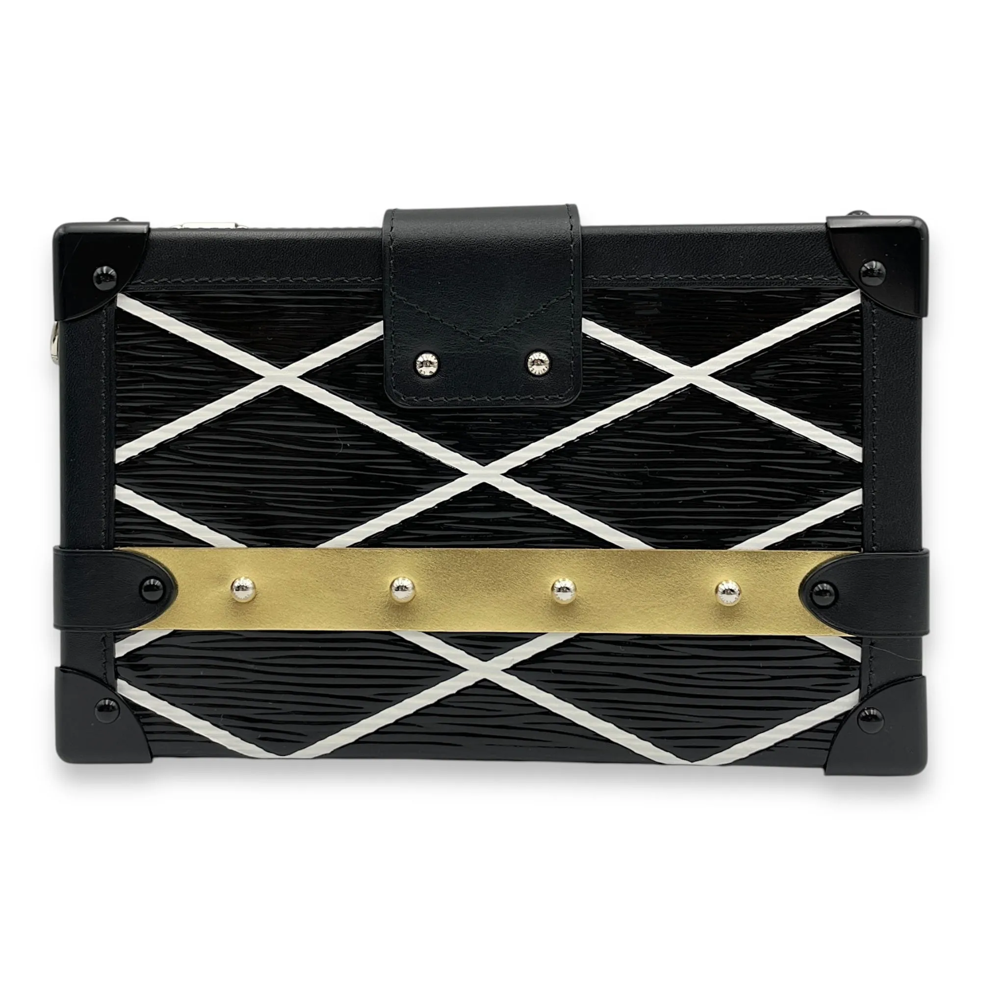 Malletage Petite Malle 19x12x5cm Black Crossbody Bag in Epi Leather, 2-Tone hardware