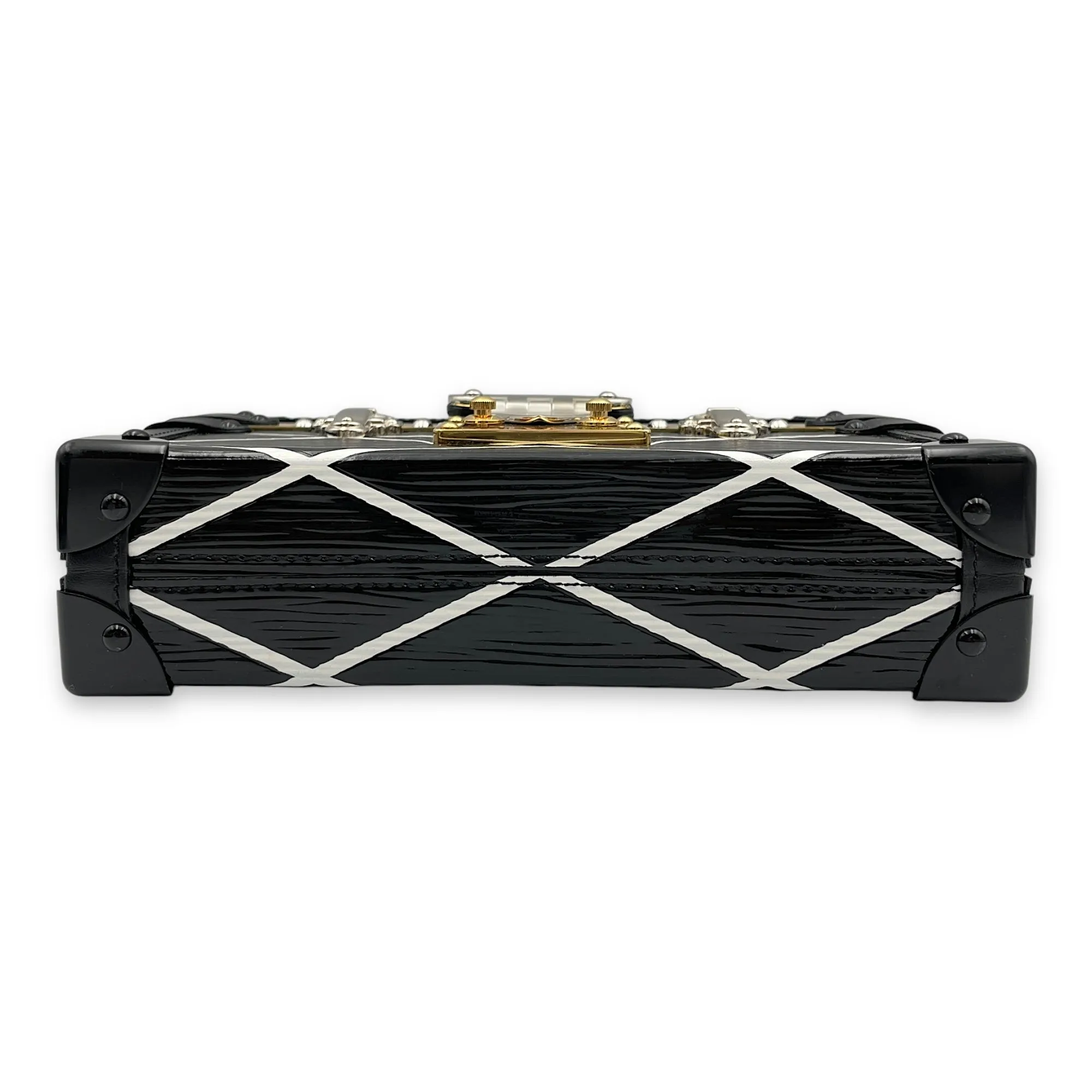 Malletage Petite Malle 19x12x5cm Black Crossbody Bag in Epi Leather, 2-Tone hardware