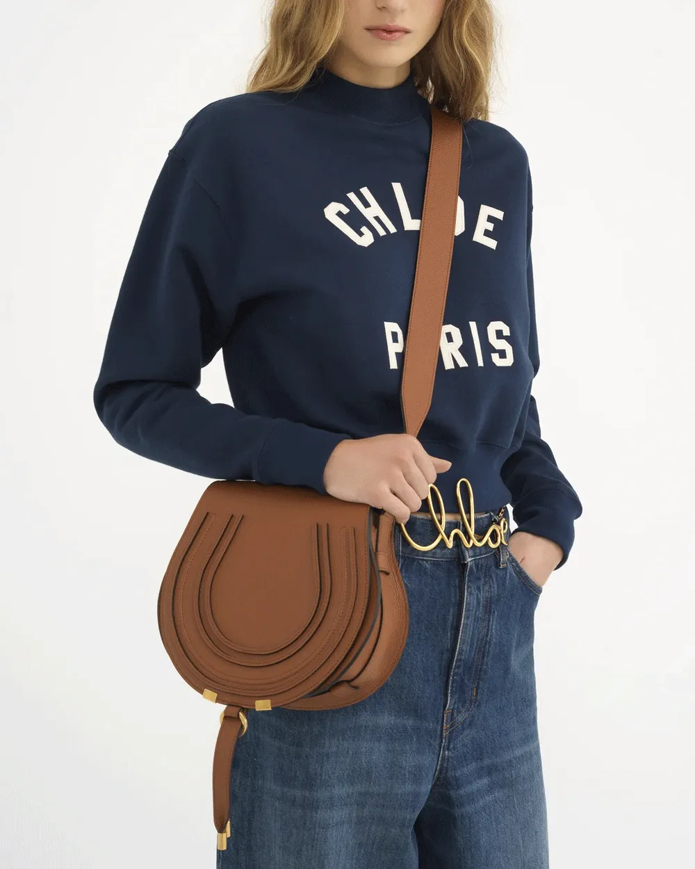 Marcie Saddle Bag in Tan