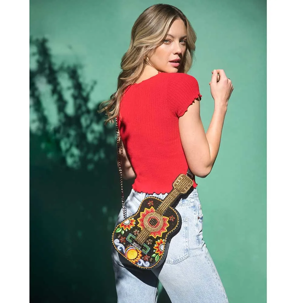 Mary Frances Guitar Festival Beaded 3D Crossbody Novelty Handbag Bag Multi New
