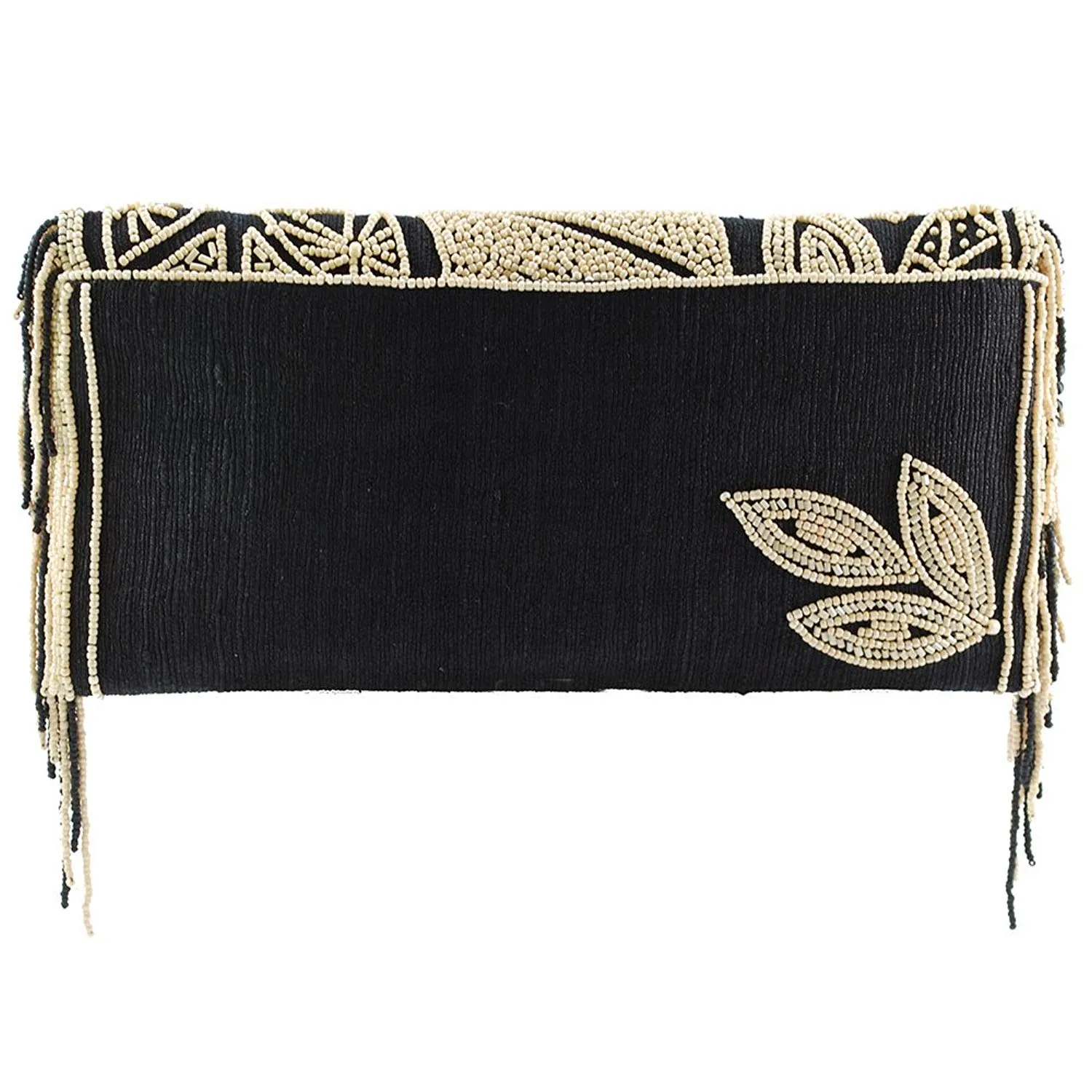 Mary Frances Kindred Spirit Beaded Raw Silk Crossbody Handbag Bag Purse Black NEW