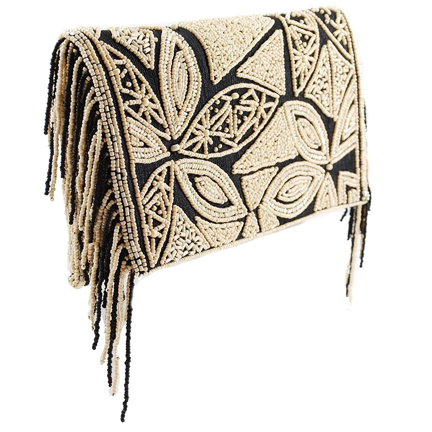 Mary Frances Kindred Spirit Beaded Raw Silk Crossbody Handbag Bag Purse Black NEW