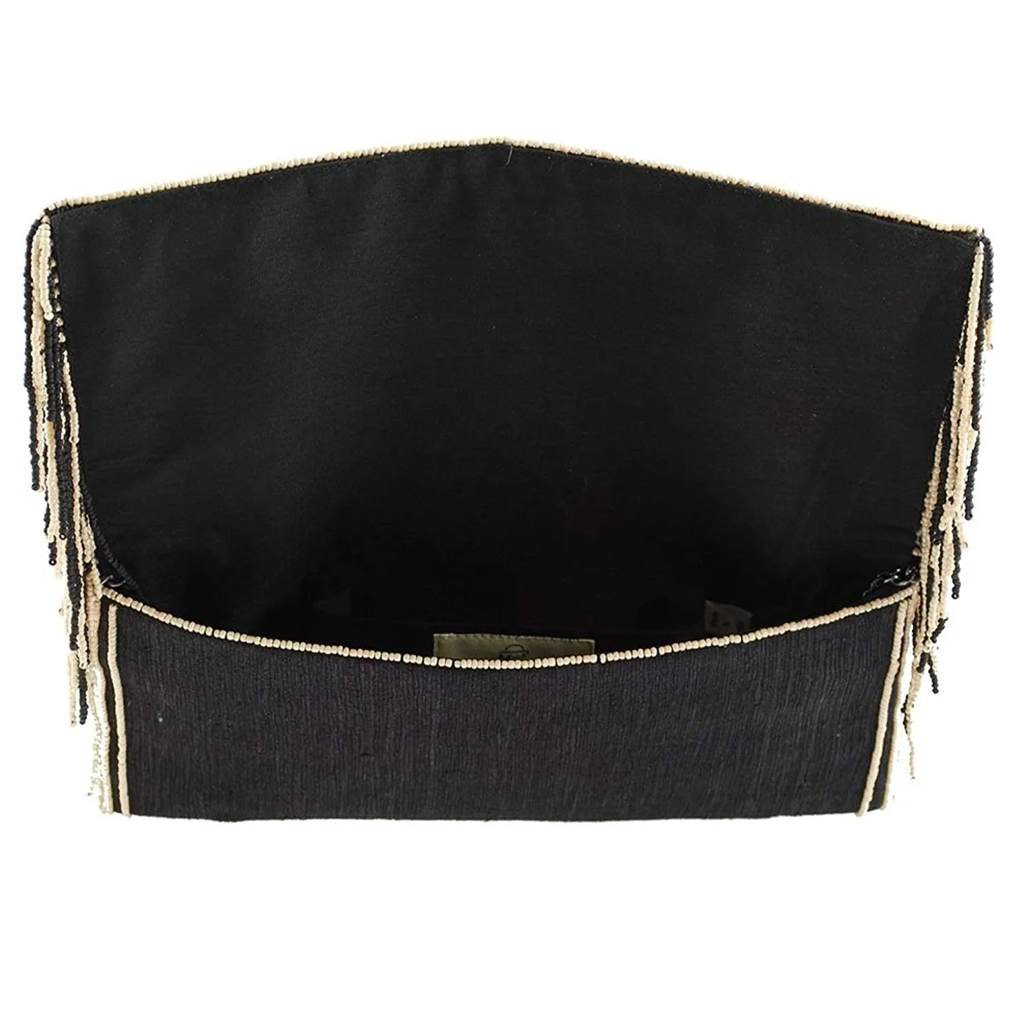 Mary Frances Kindred Spirit Beaded Raw Silk Crossbody Handbag Bag Purse Black NEW