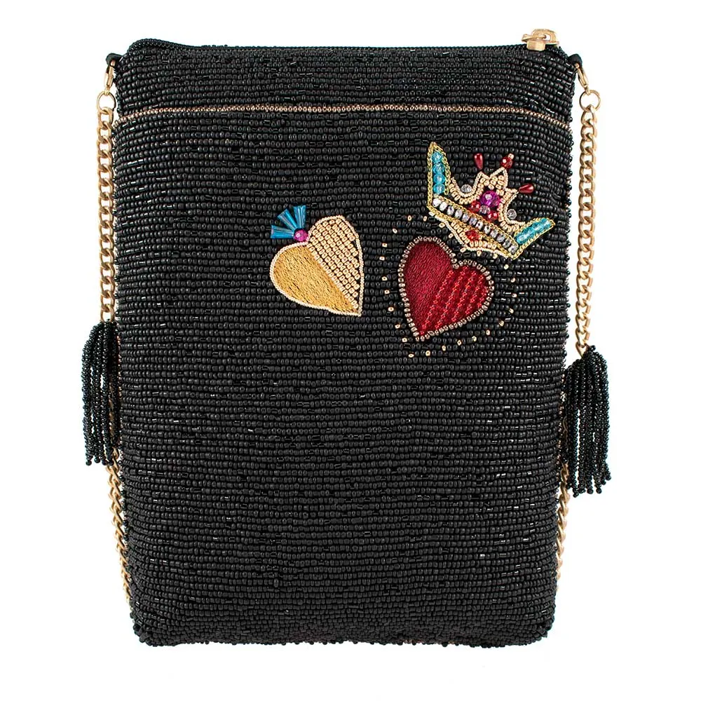 Mary Frances Make Me Up Crossbody Mini Black Handbag NEW
