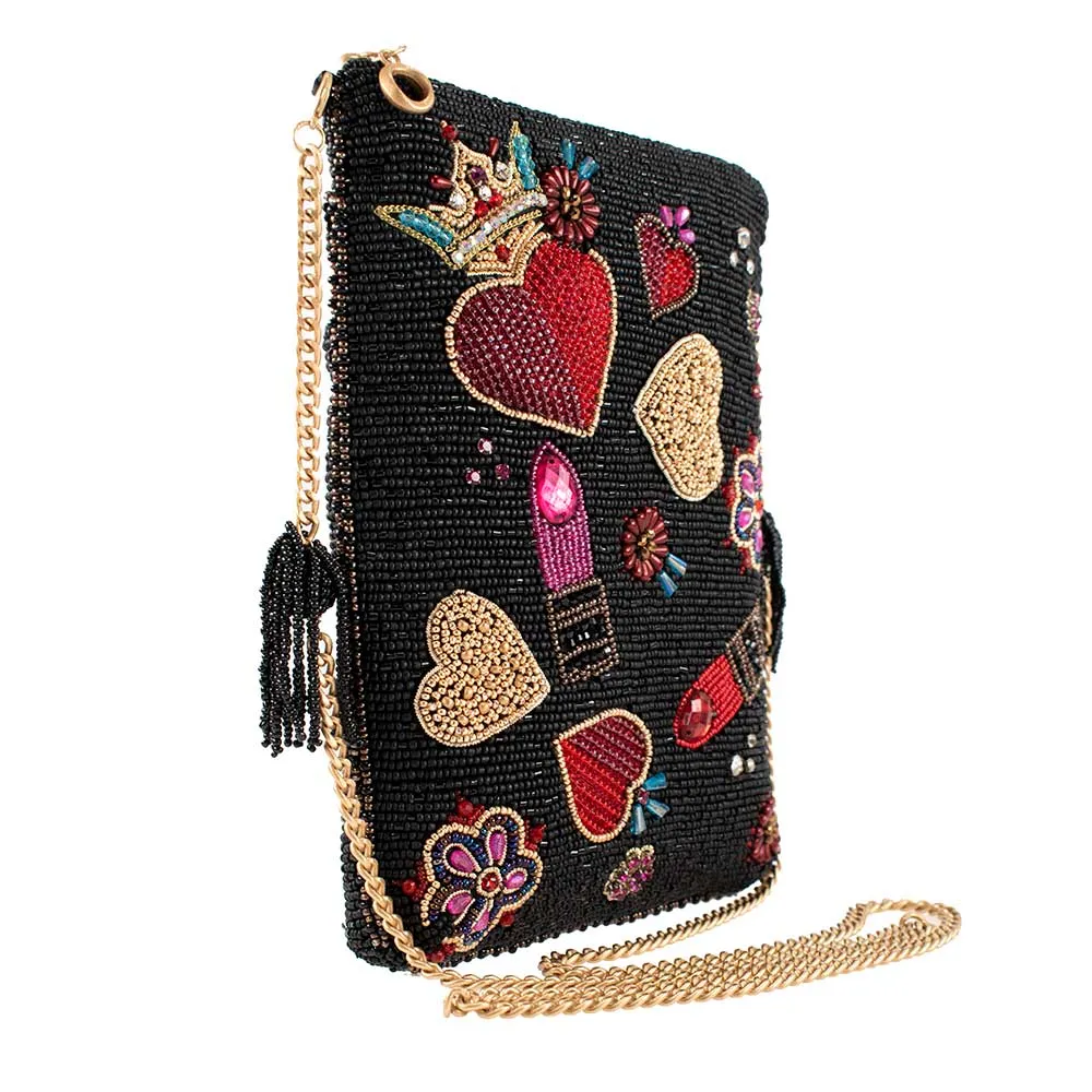 Mary Frances Make Me Up Crossbody Mini Black Handbag NEW