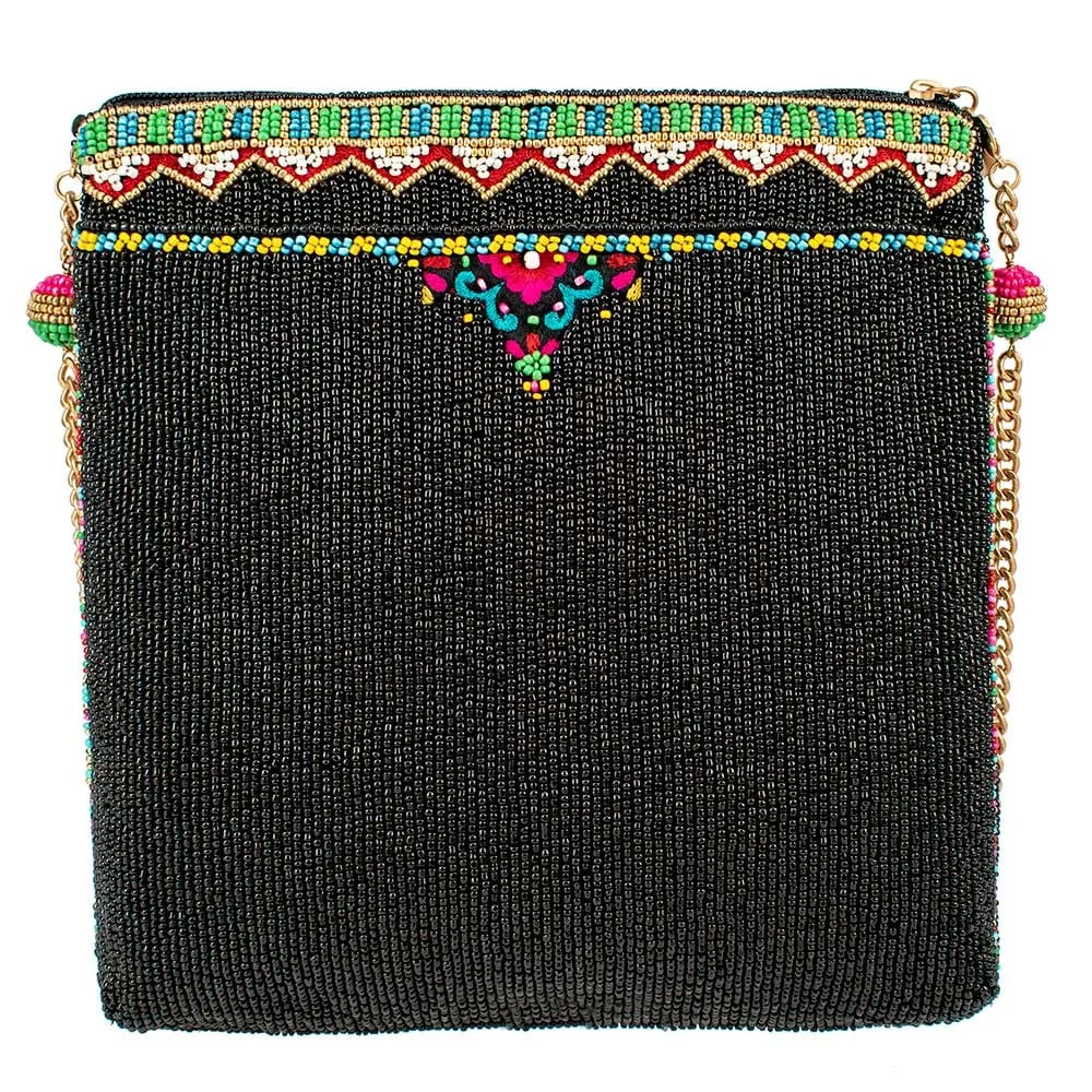Mary Frances Well Traveled Black Books Spring Beaded Crossbody Handbag Bag New