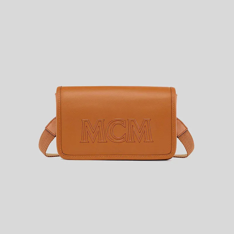 MCM Aren Camera Bag in Spanish Calf Leather Cognac RS-MXZDATA15CO001