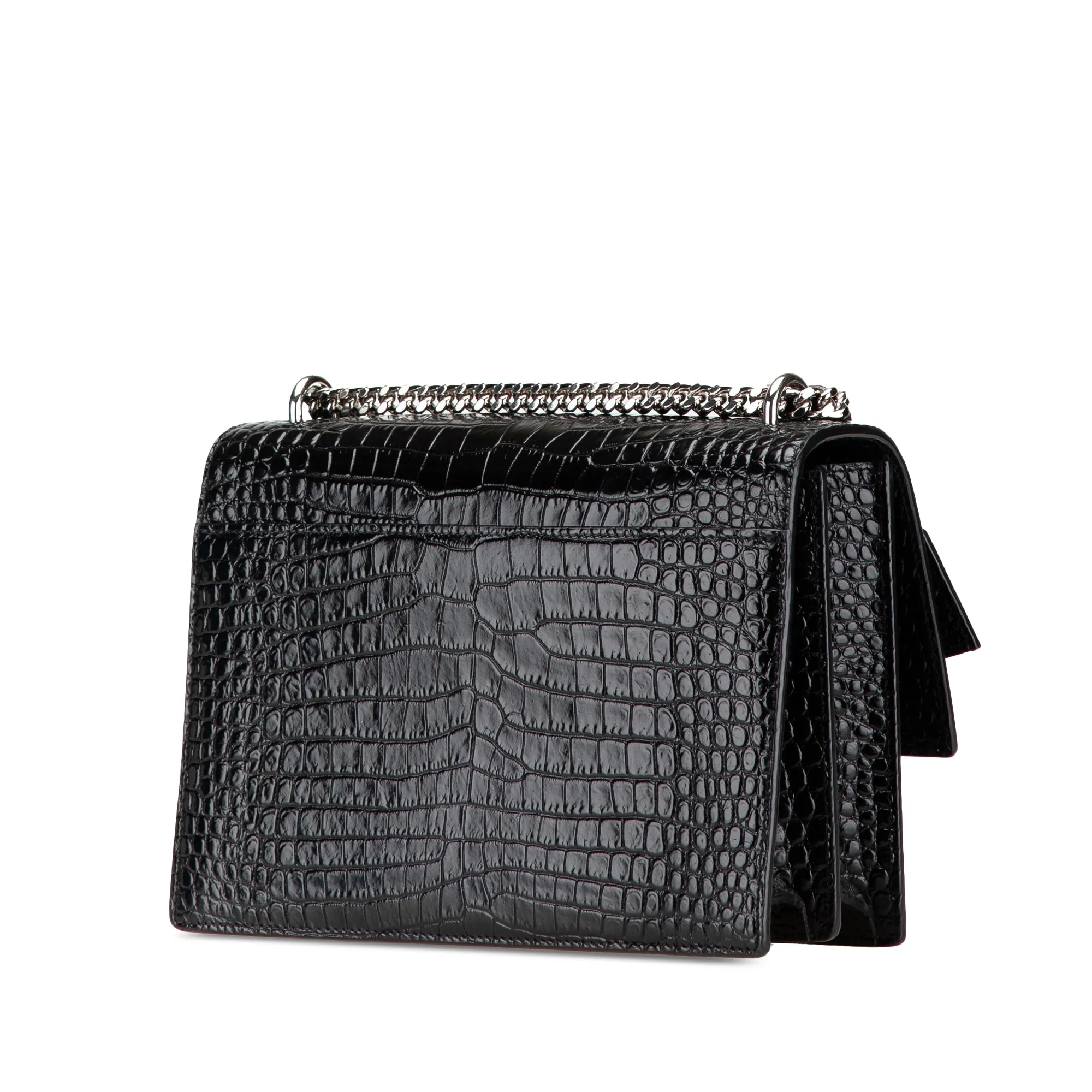 Medium Croc Embossed Leather Sunset Crossbody