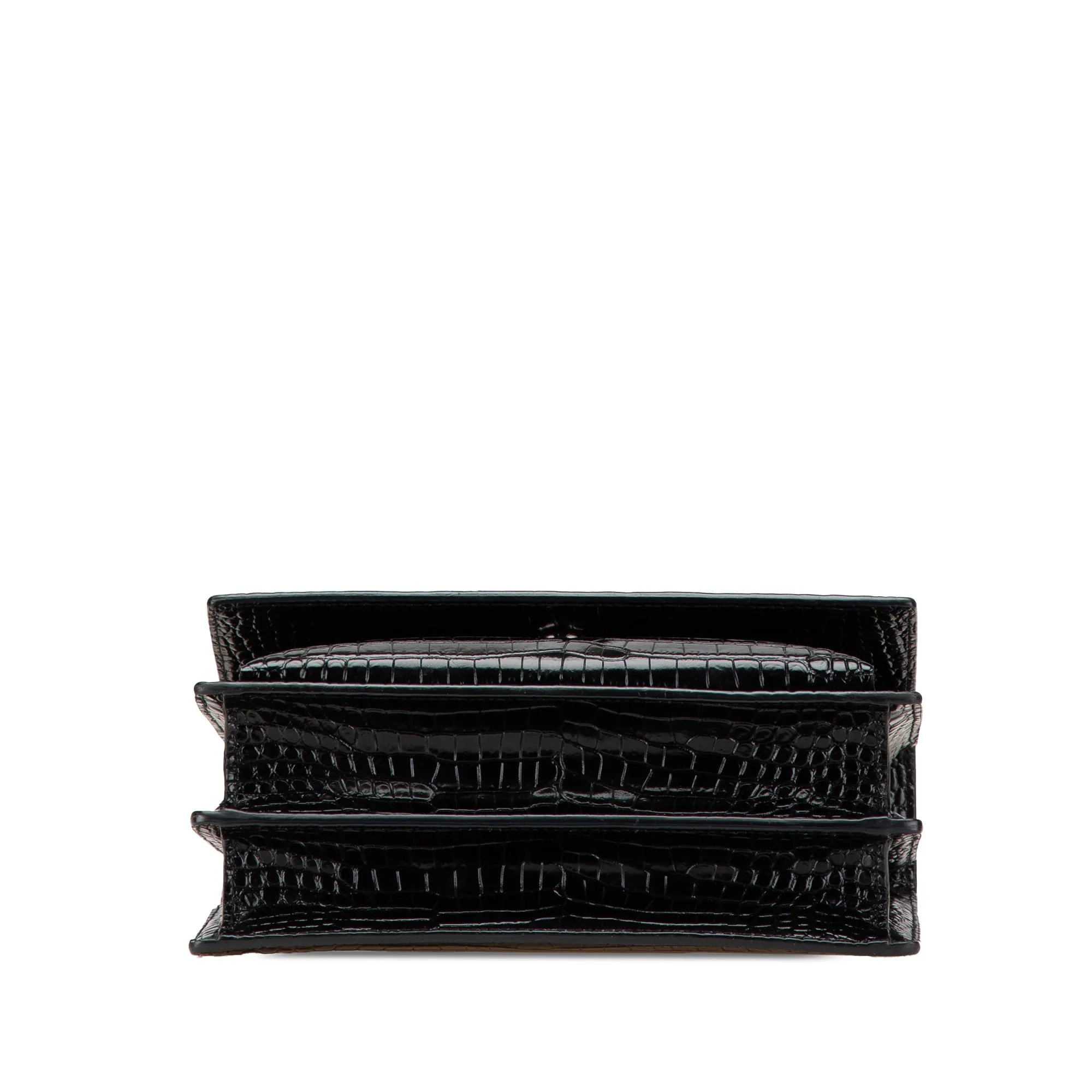 Medium Croc Embossed Leather Sunset Crossbody