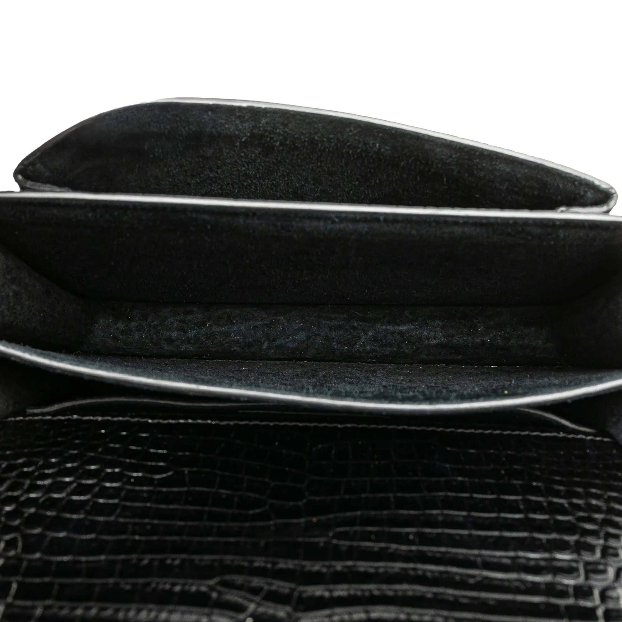 Medium Croc Embossed Leather Sunset Crossbody