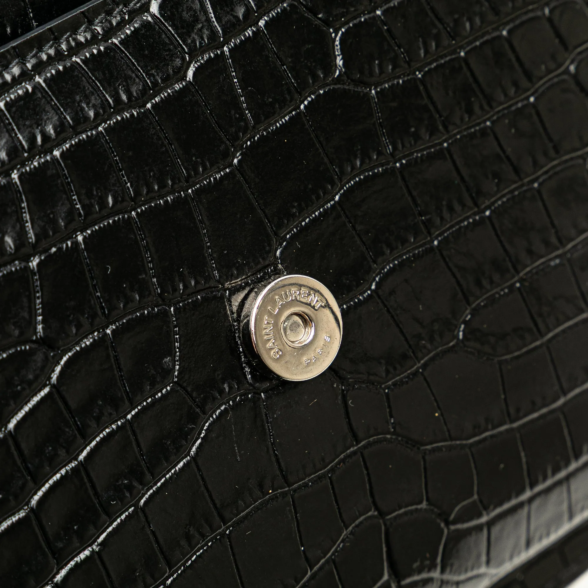 Medium Croc Embossed Leather Sunset Crossbody