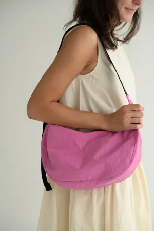 Medium Nylon Crescent Bag - Azalea Pink