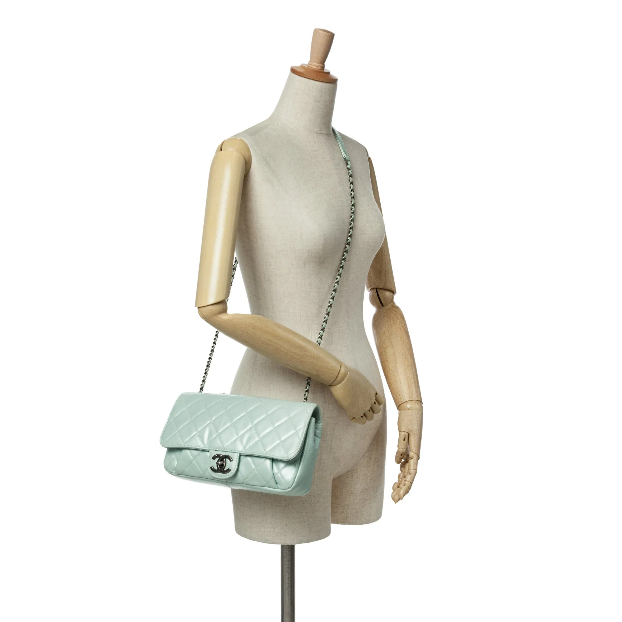 Medium Quilted Calfskin Coco Pleats Chain Flap