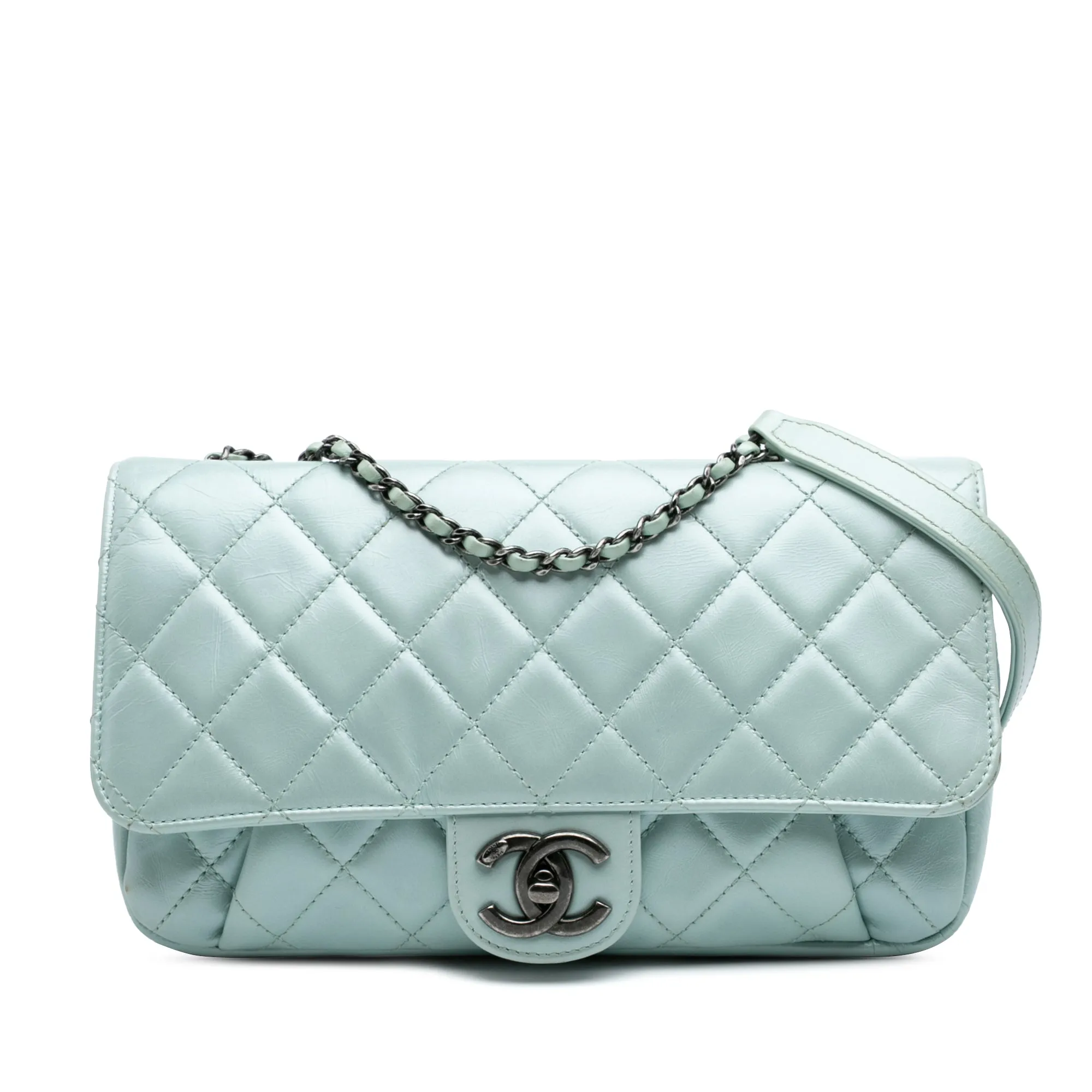 Medium Quilted Calfskin Coco Pleats Chain Flap