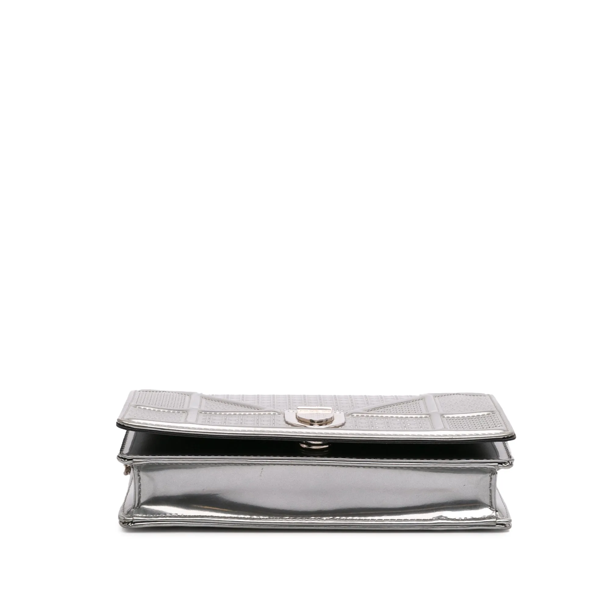 Metallic Patent Microcannage Diorama Wallet on Chain
