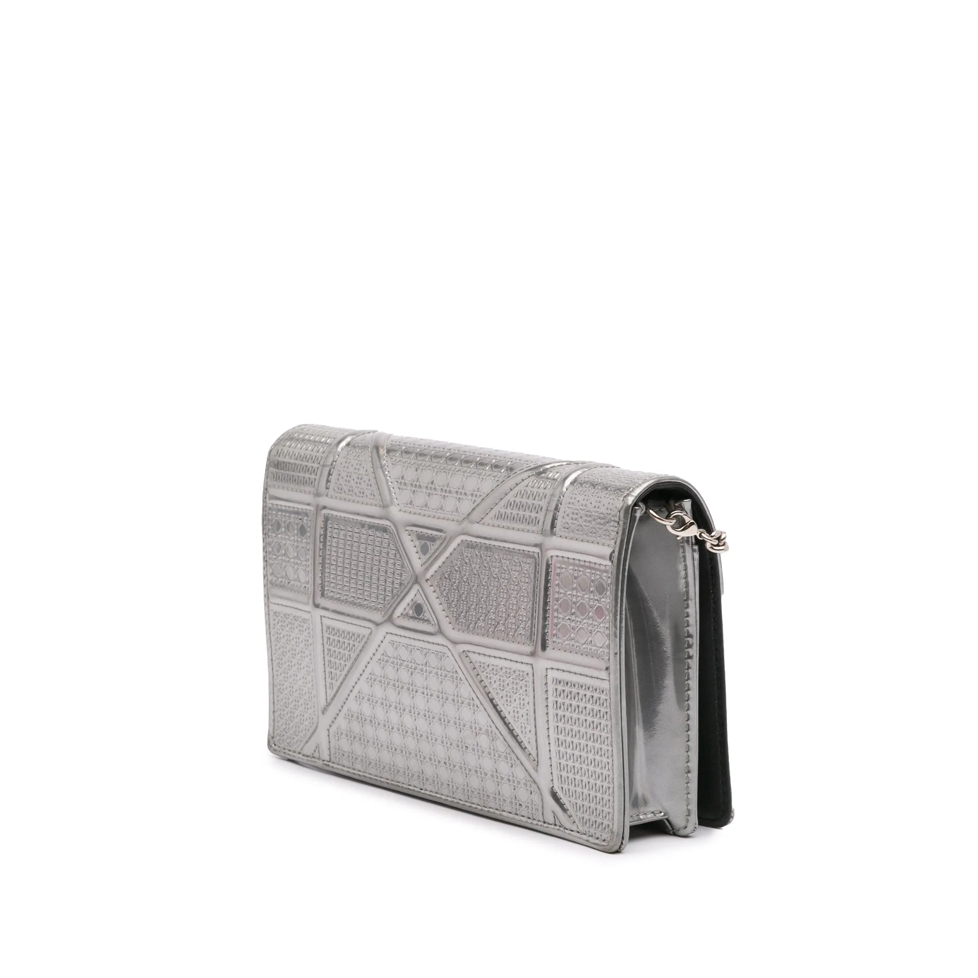 Metallic Patent Microcannage Diorama Wallet on Chain