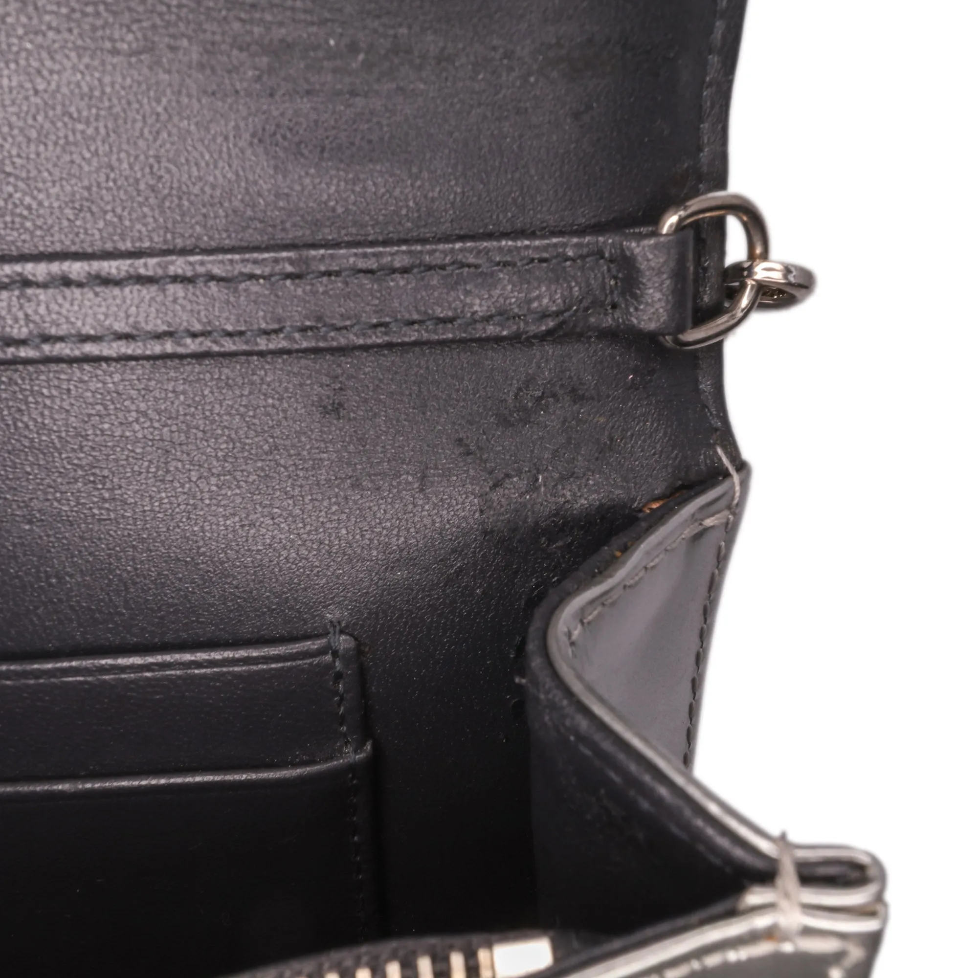 Metallic Patent Microcannage Diorama Wallet on Chain