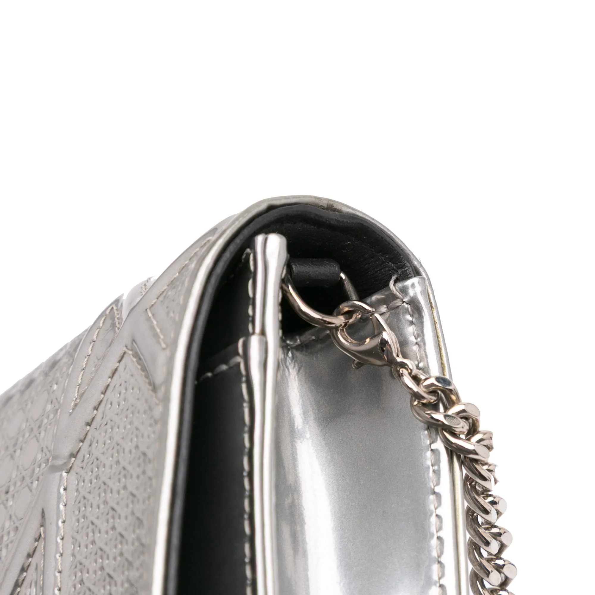 Metallic Patent Microcannage Diorama Wallet on Chain