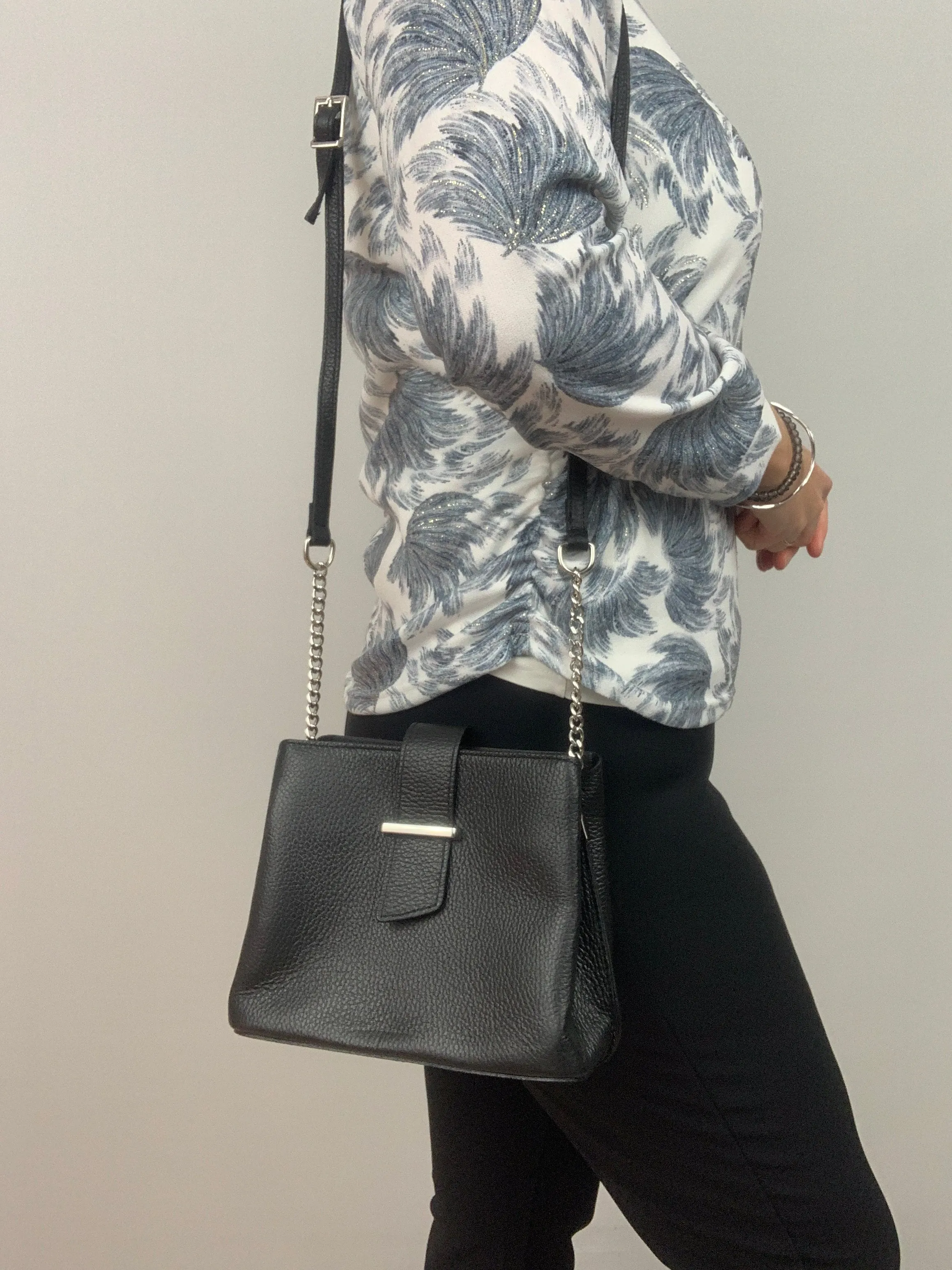 MILAN BLACK - Italian Genuine leather shoulder bag