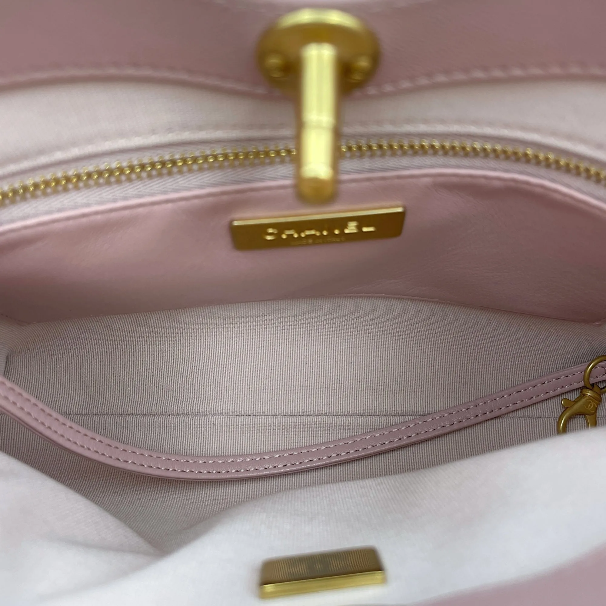 Mini 31 Pink Crossbody Bag in Suede Leather, Gold hardware