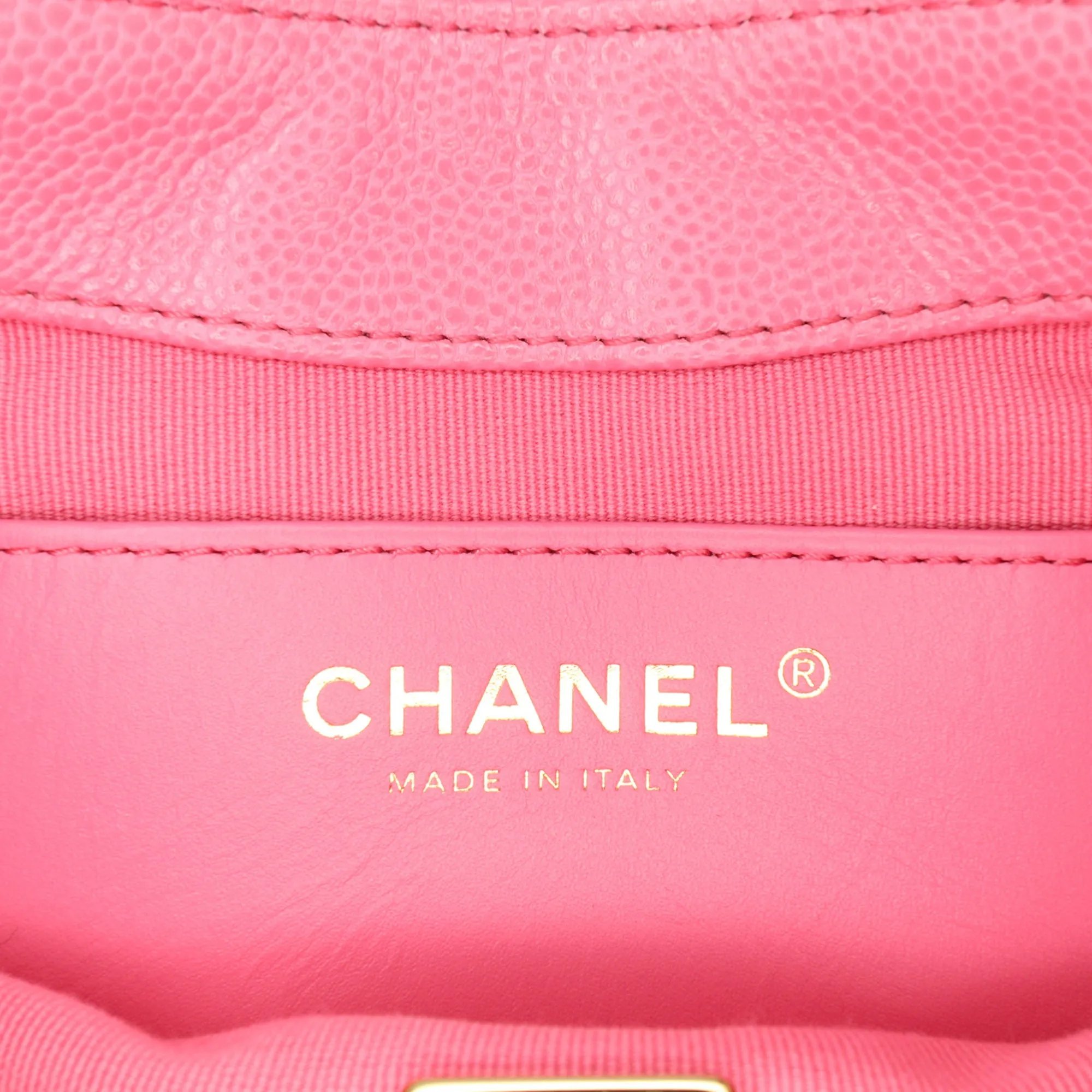 Mini CC Quilted Caviar Messenger Flap