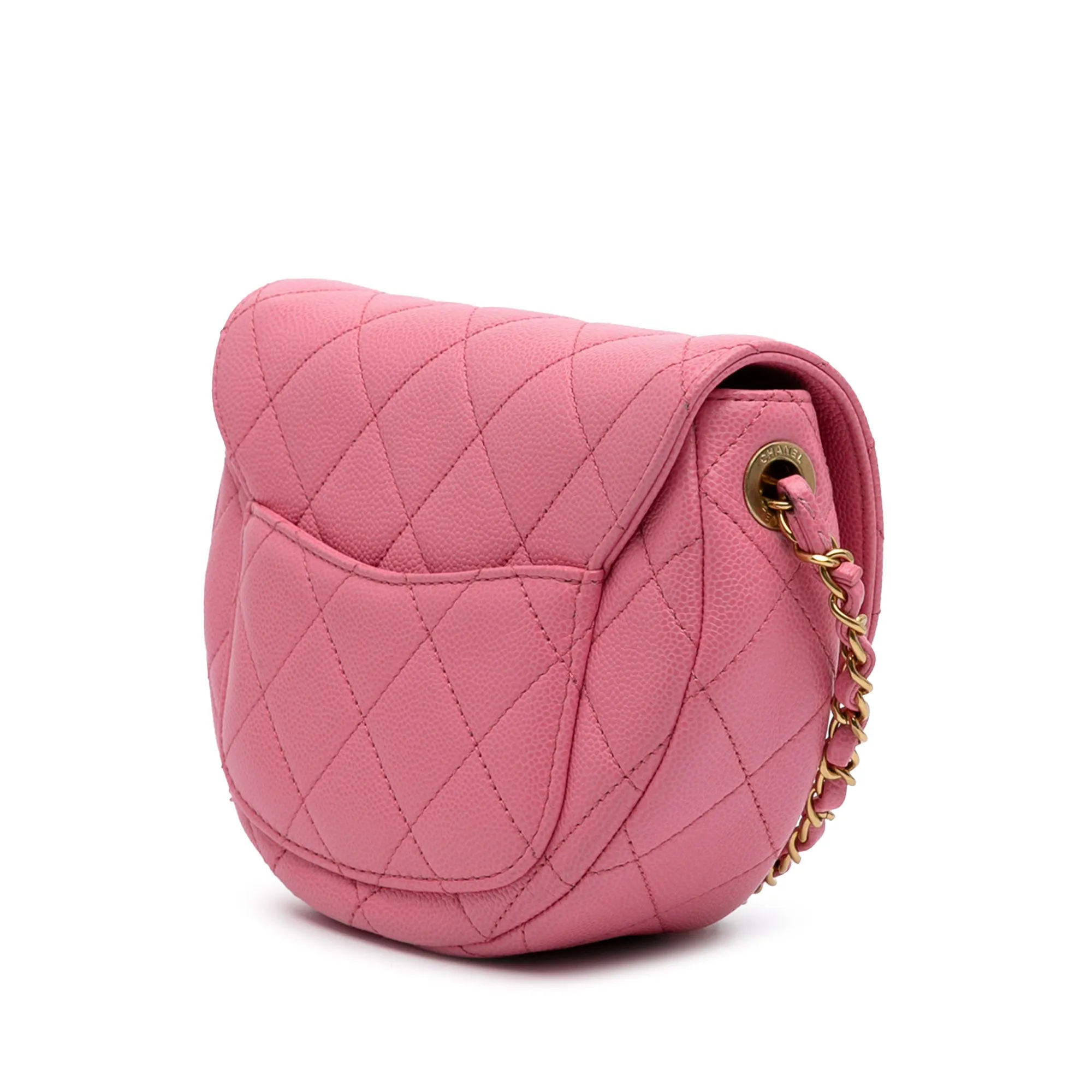 Mini CC Quilted Caviar Messenger Flap