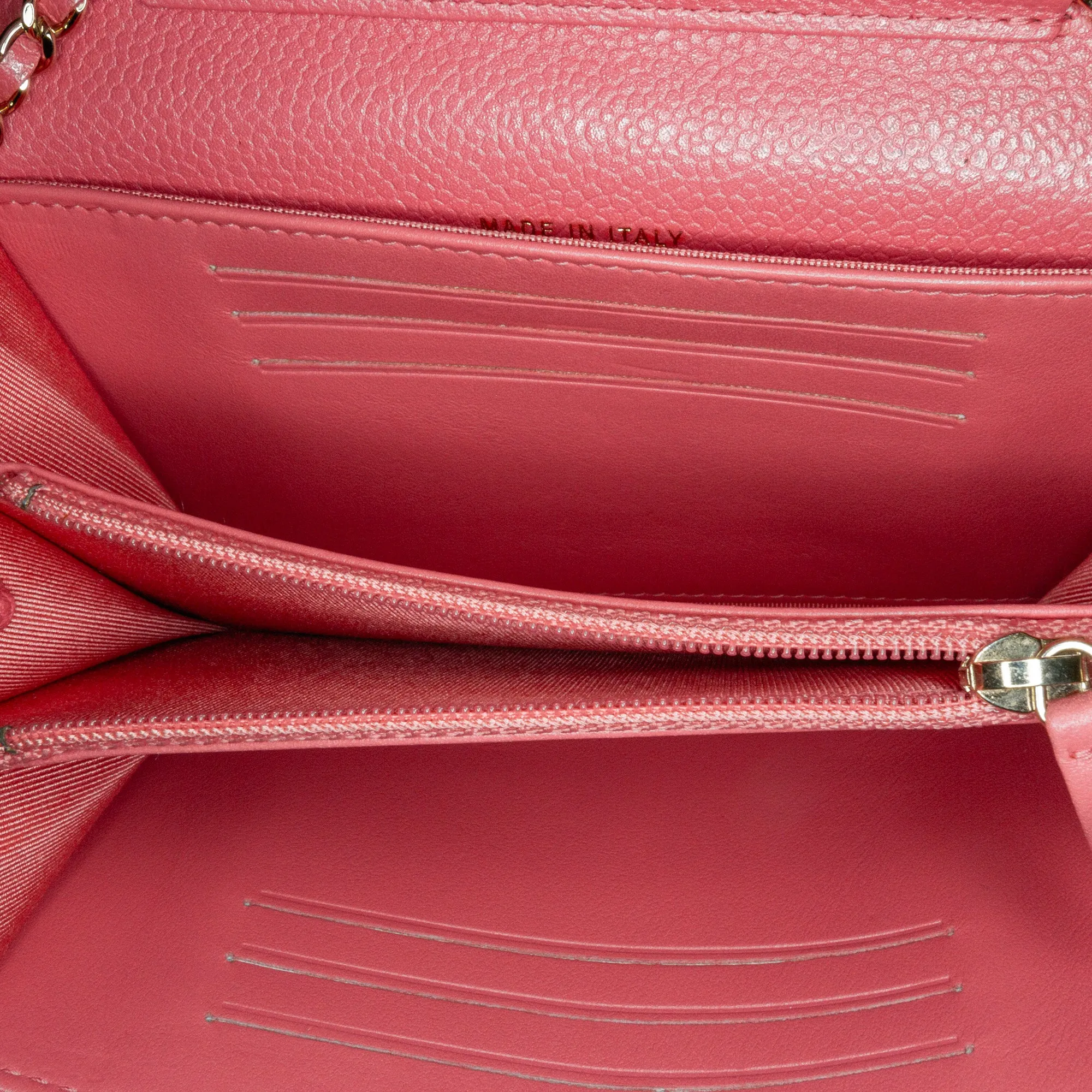 Mini Classic Caviar Flap Wallet on Chain