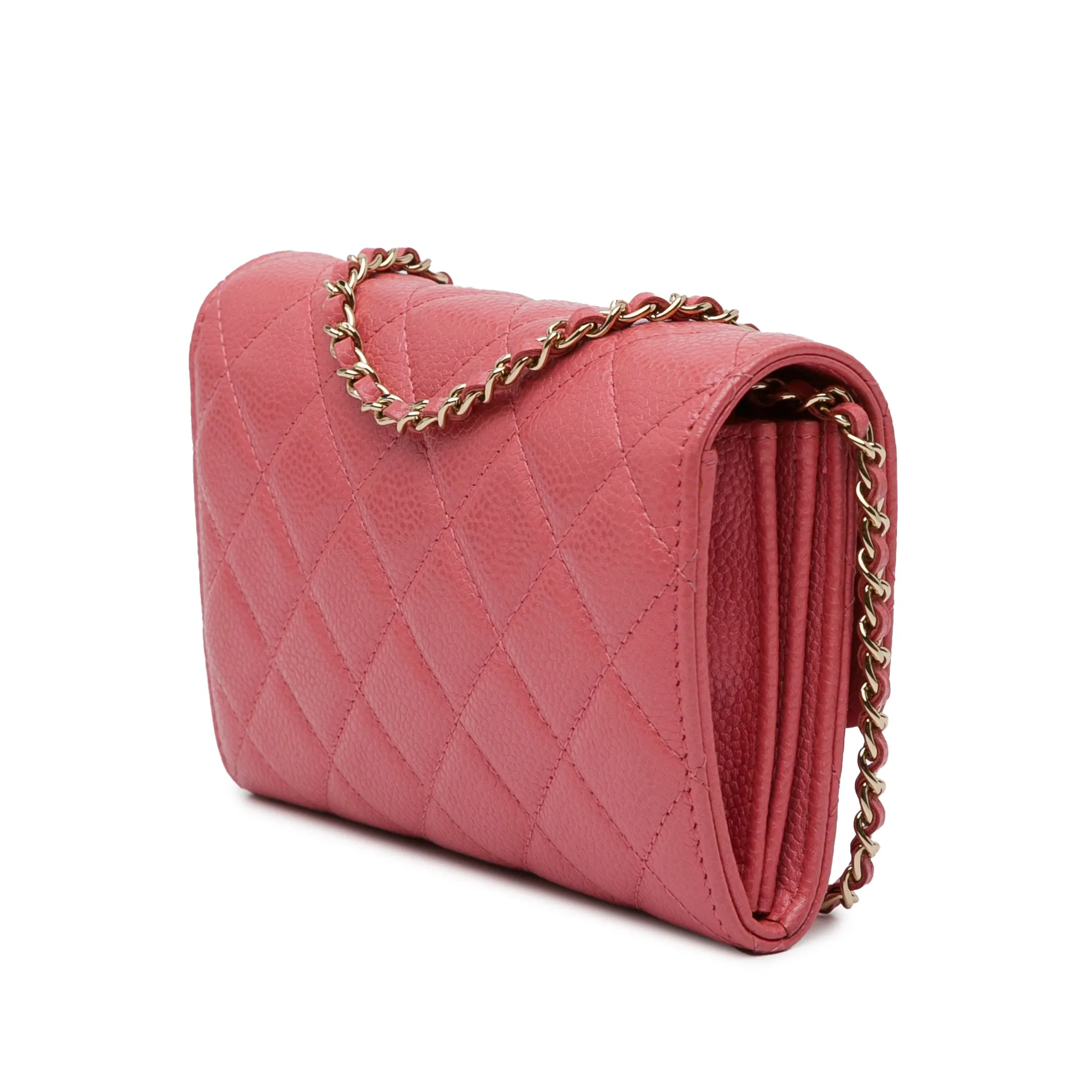 Mini Classic Caviar Flap Wallet on Chain