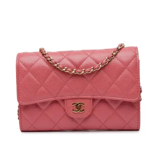 Mini Classic Caviar Flap Wallet on Chain